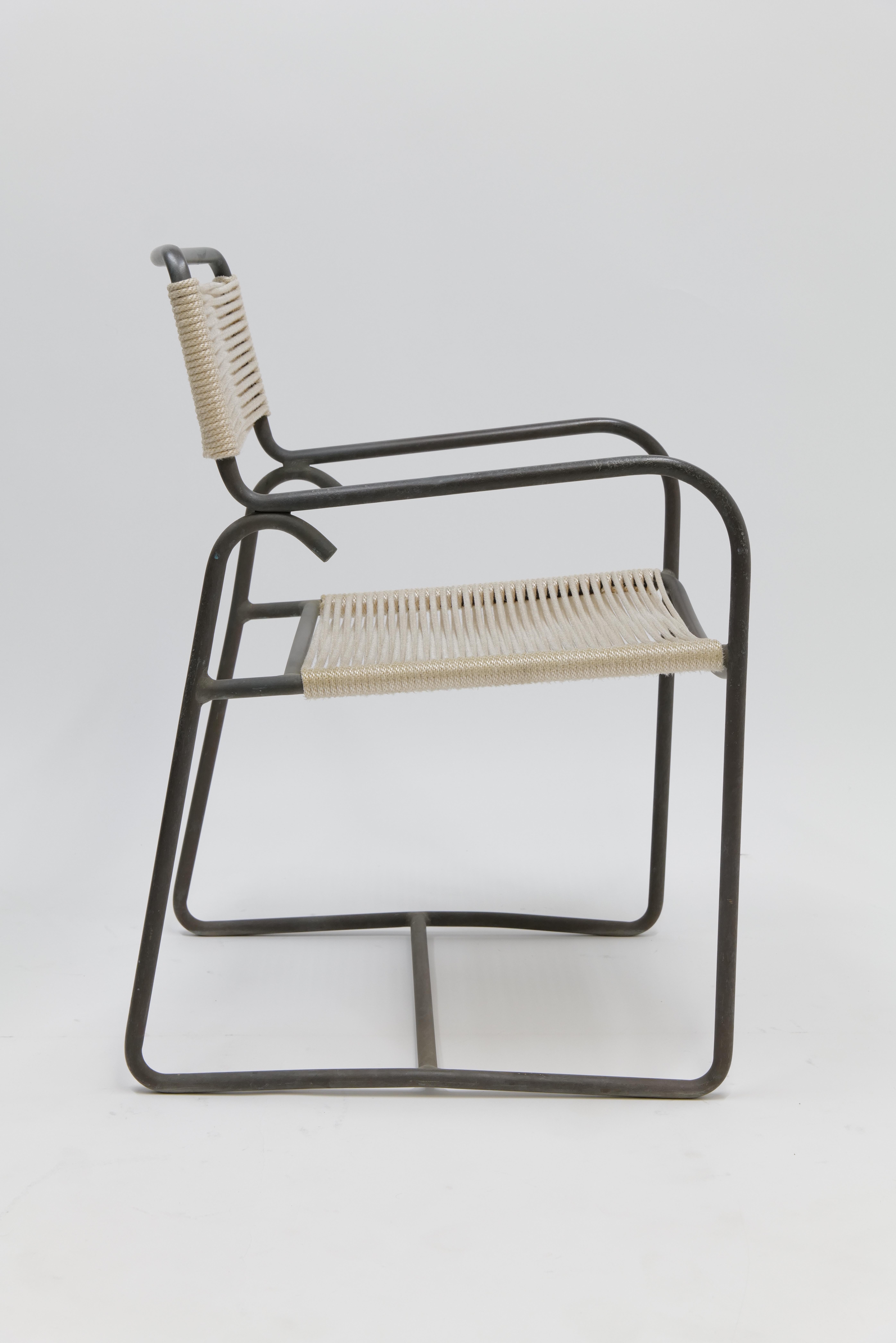 Mid-Century moderno Walter Lamb per Brown Jordan - Poltrona da pranzo in bronzo per il patio