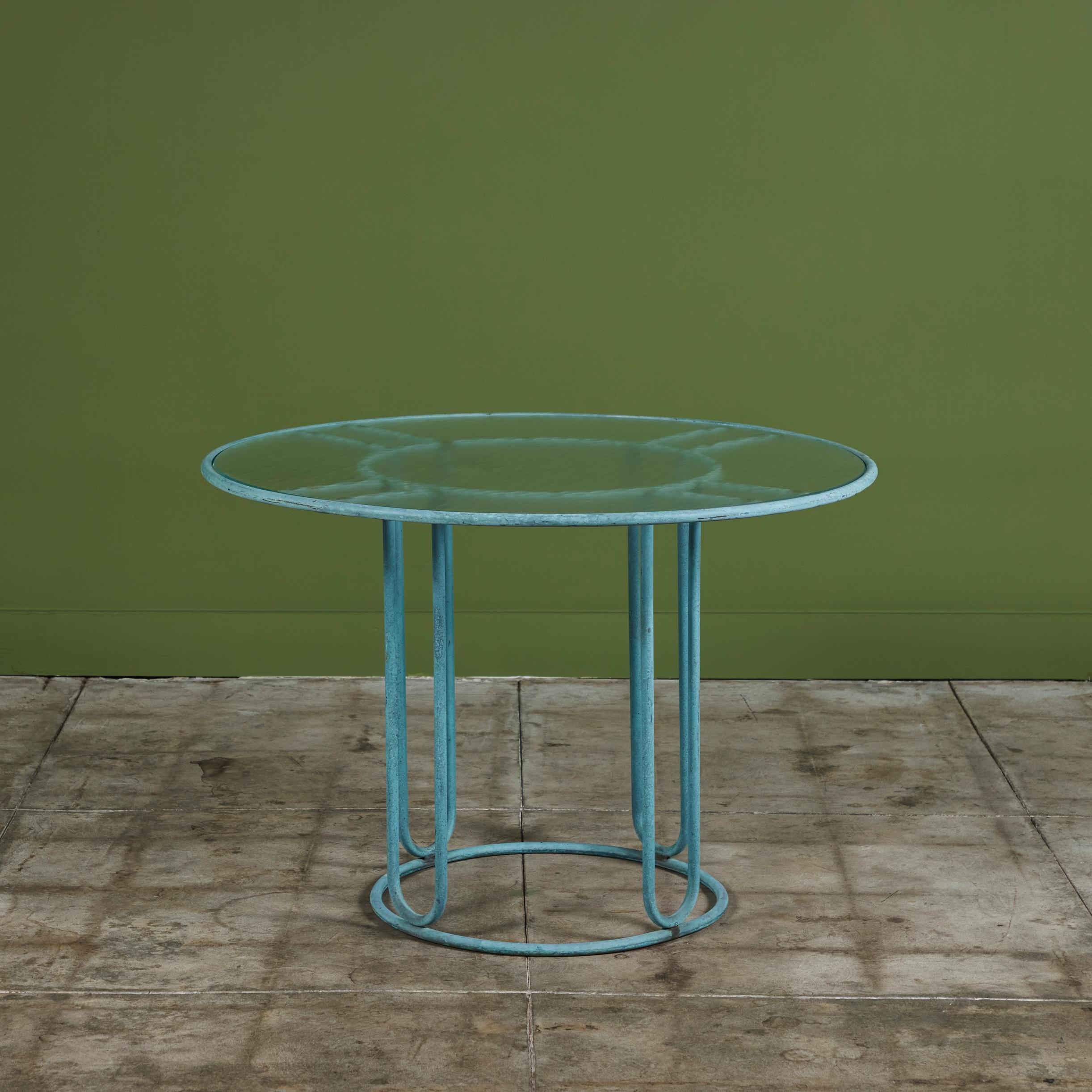 Américain Table de salle à manger de patio Jordan en bronze Walter Lamb pour Brown en vente