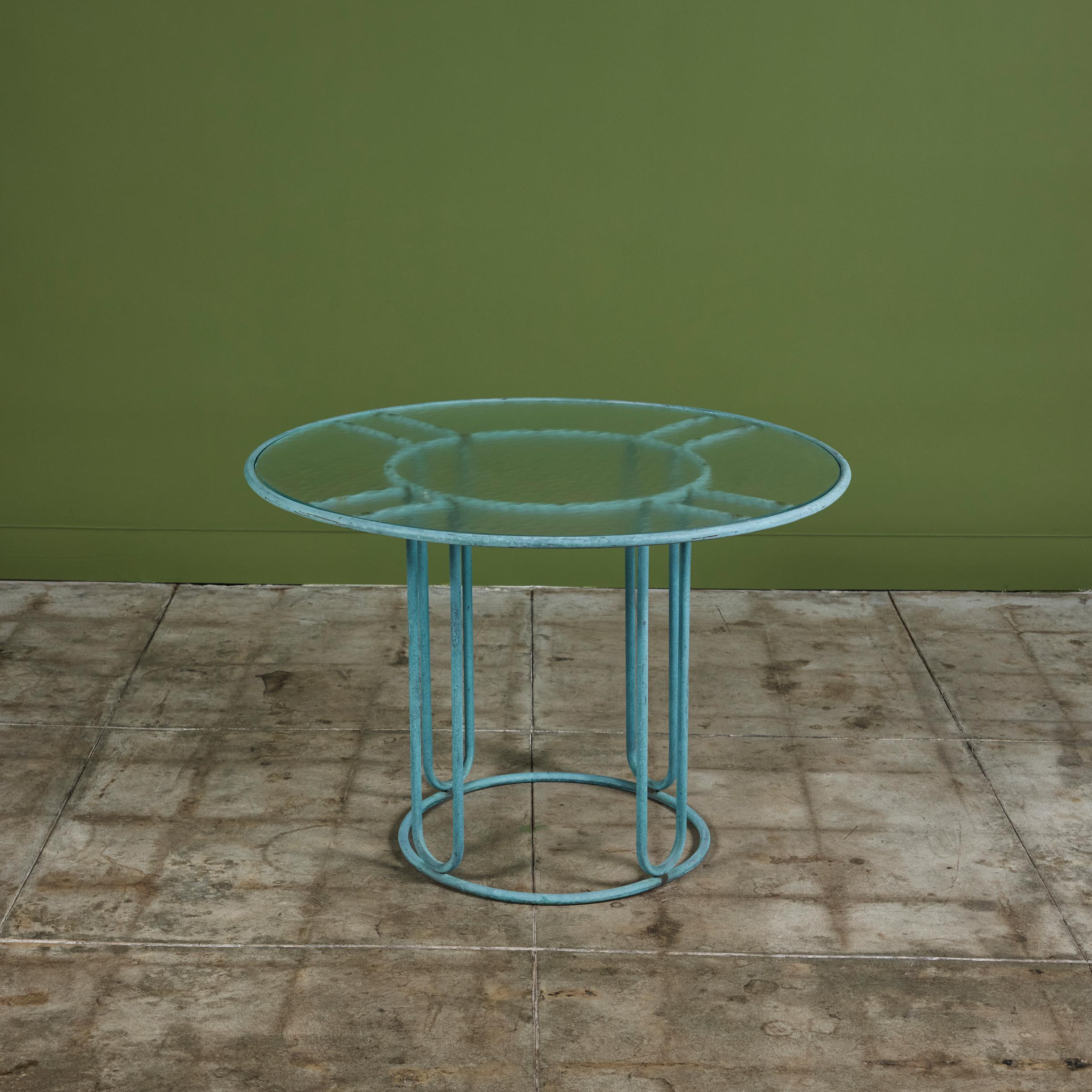 Table de salle à manger de patio Jordan en bronze Walter Lamb pour Brown Excellent état - En vente à Los Angeles, CA