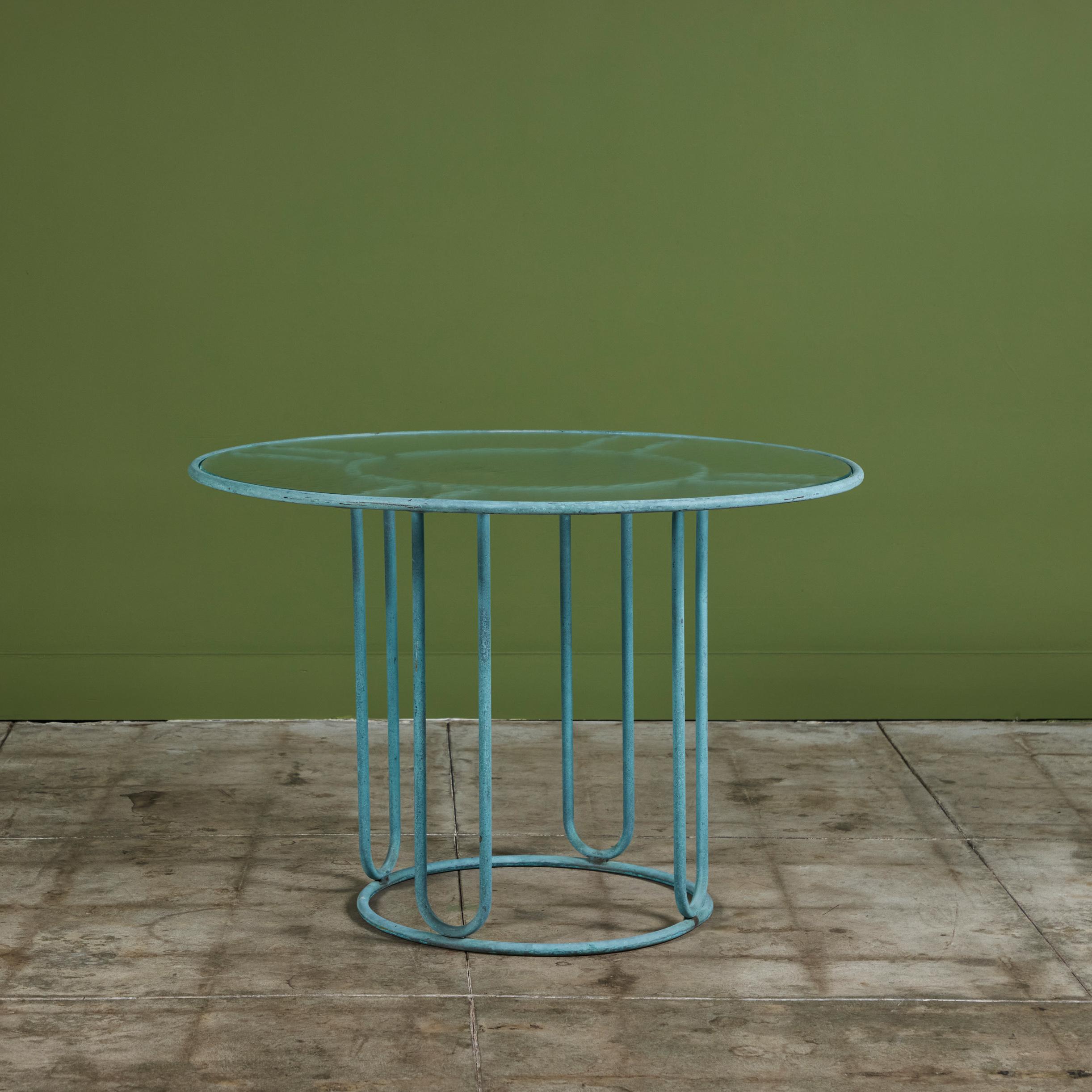 Bronze Table de salle à manger de patio Jordan en bronze Walter Lamb pour Brown en vente