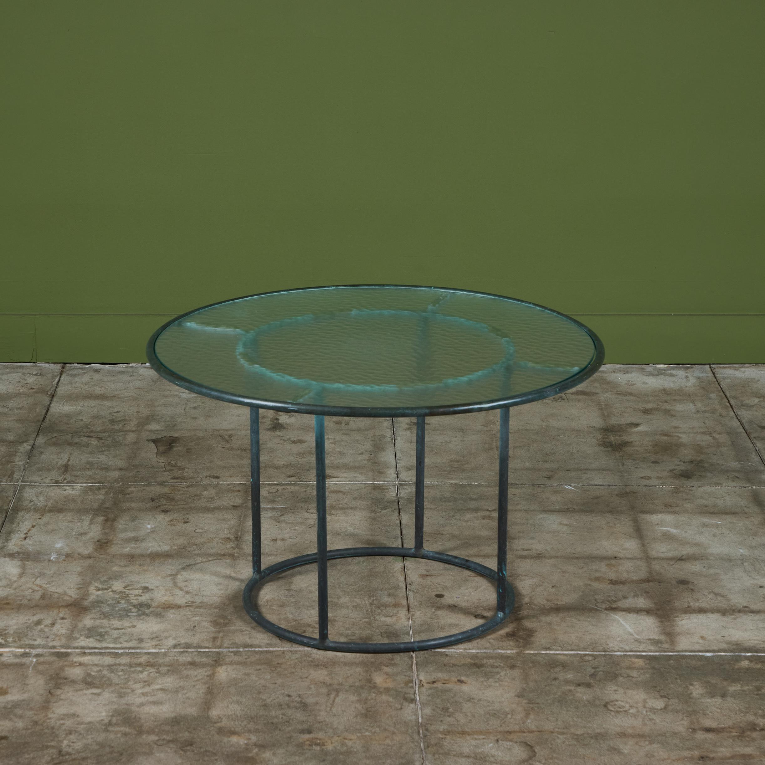Walter Lamb for Brown Jordan Bronze Patio Occasional Table For Sale 4