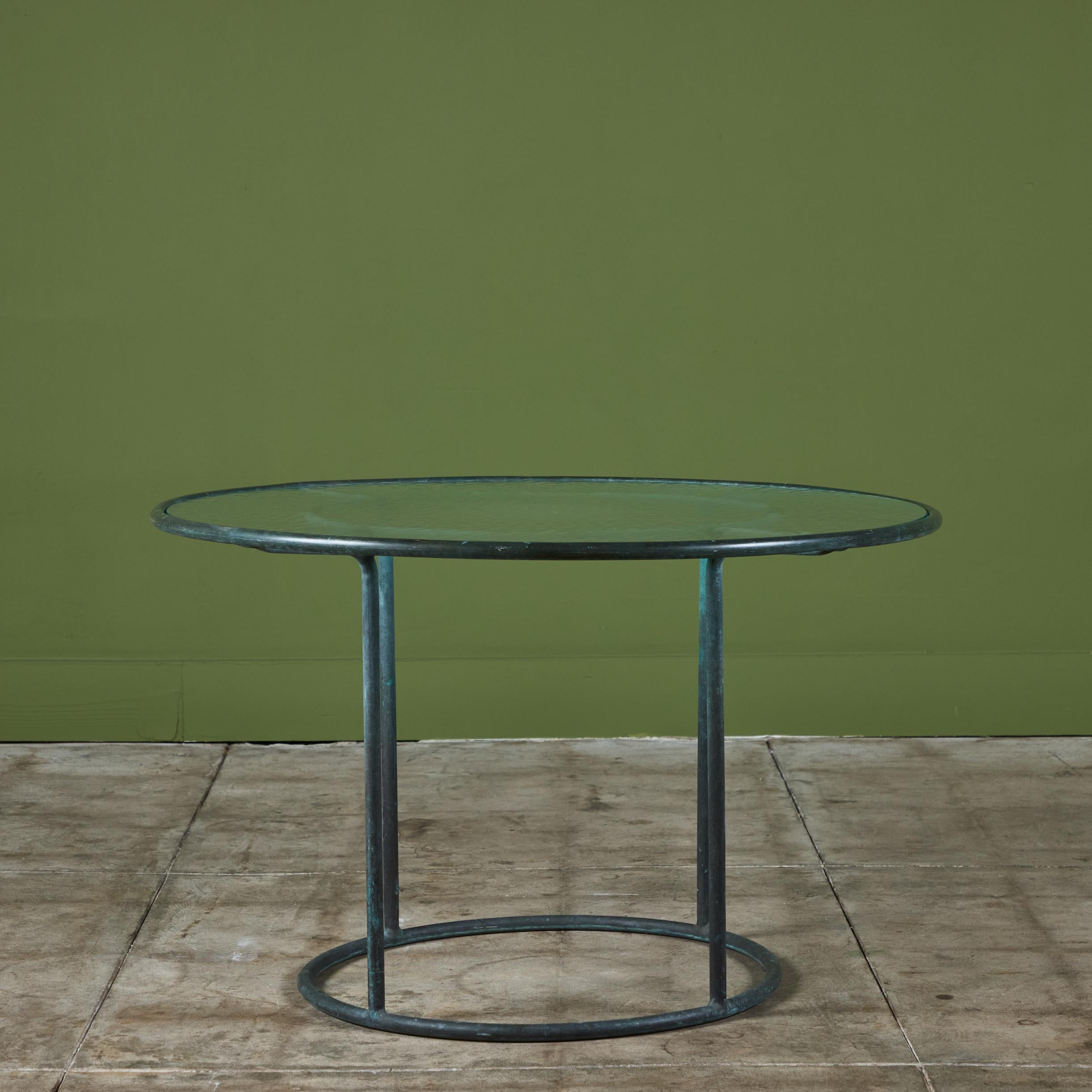 Walter Lamb for Brown Jordan Bronze Patio Occasional Table For Sale 5