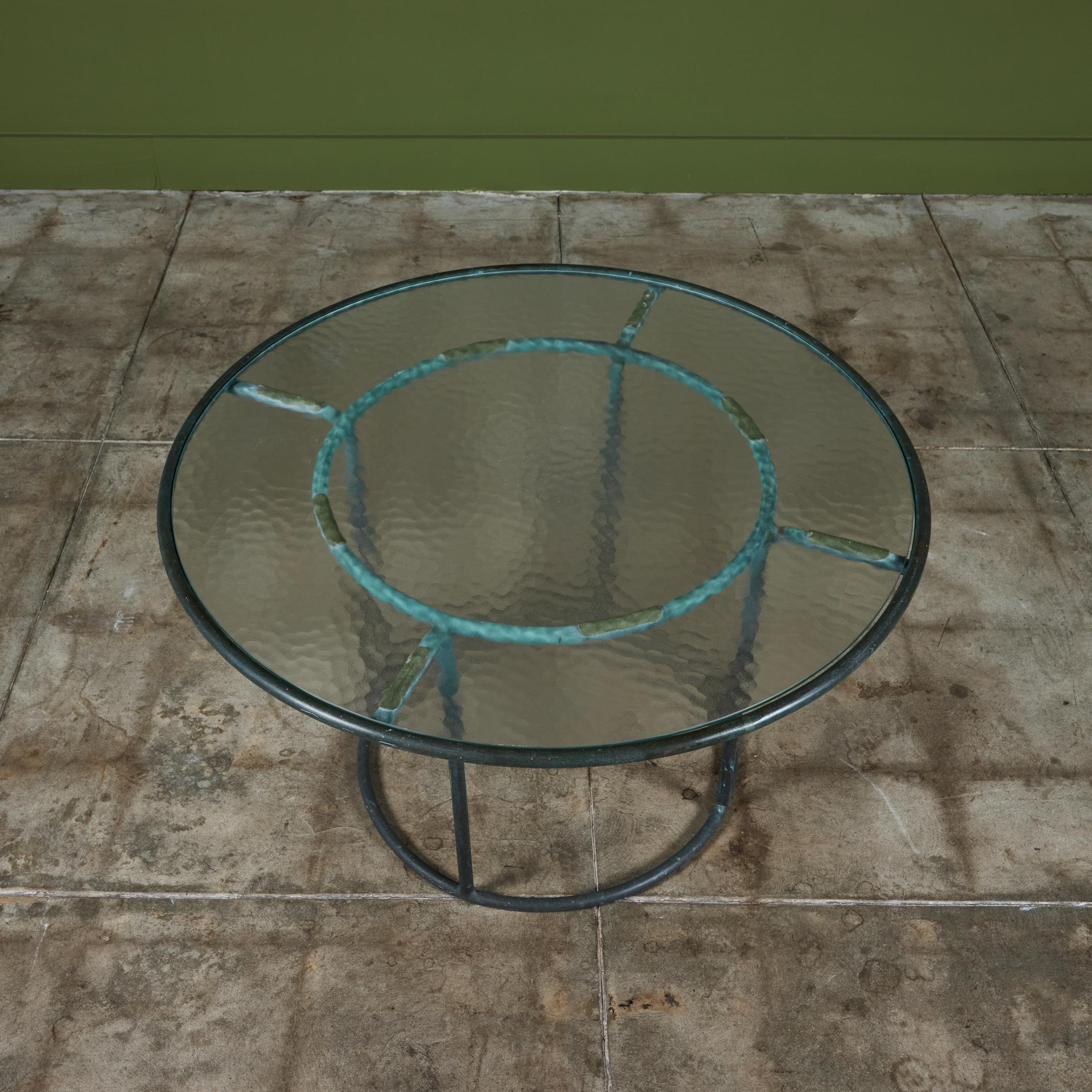 Walter Lamb for Brown Jordan Bronze Patio Occasional Table For Sale 6