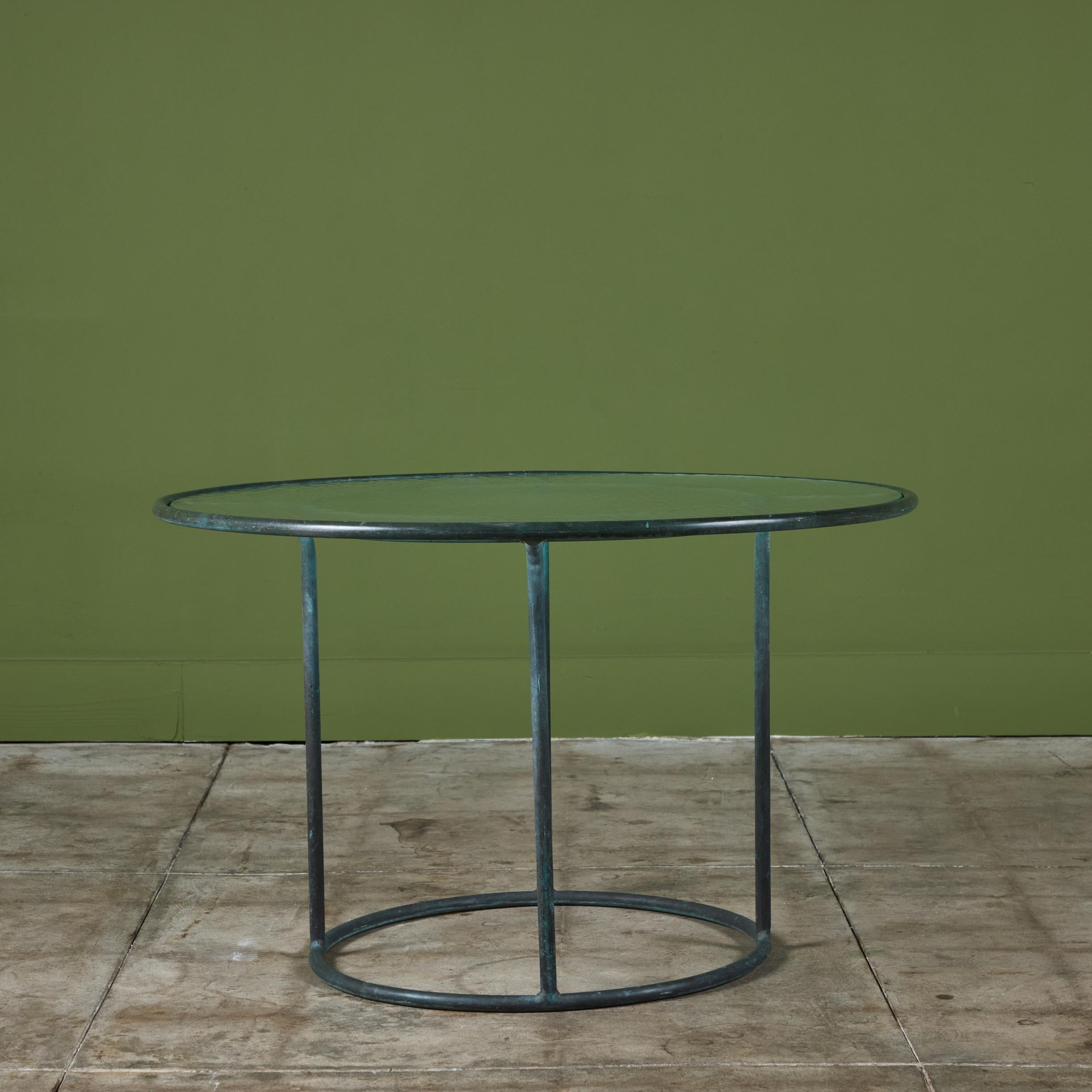 American Walter Lamb for Brown Jordan Bronze Patio Occasional Table For Sale