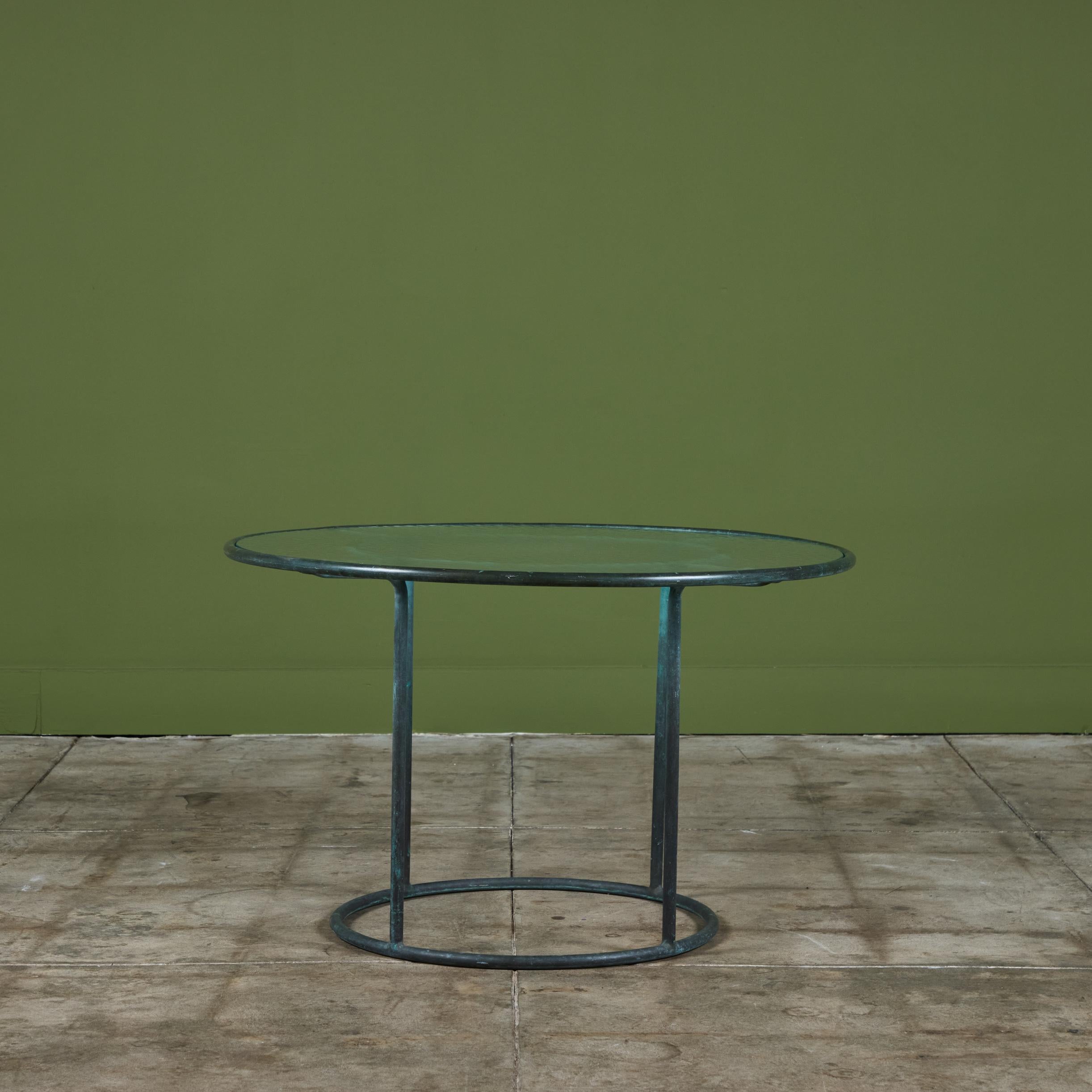 Mid-20th Century Walter Lamb for Brown Jordan Bronze Patio Occasional Table For Sale