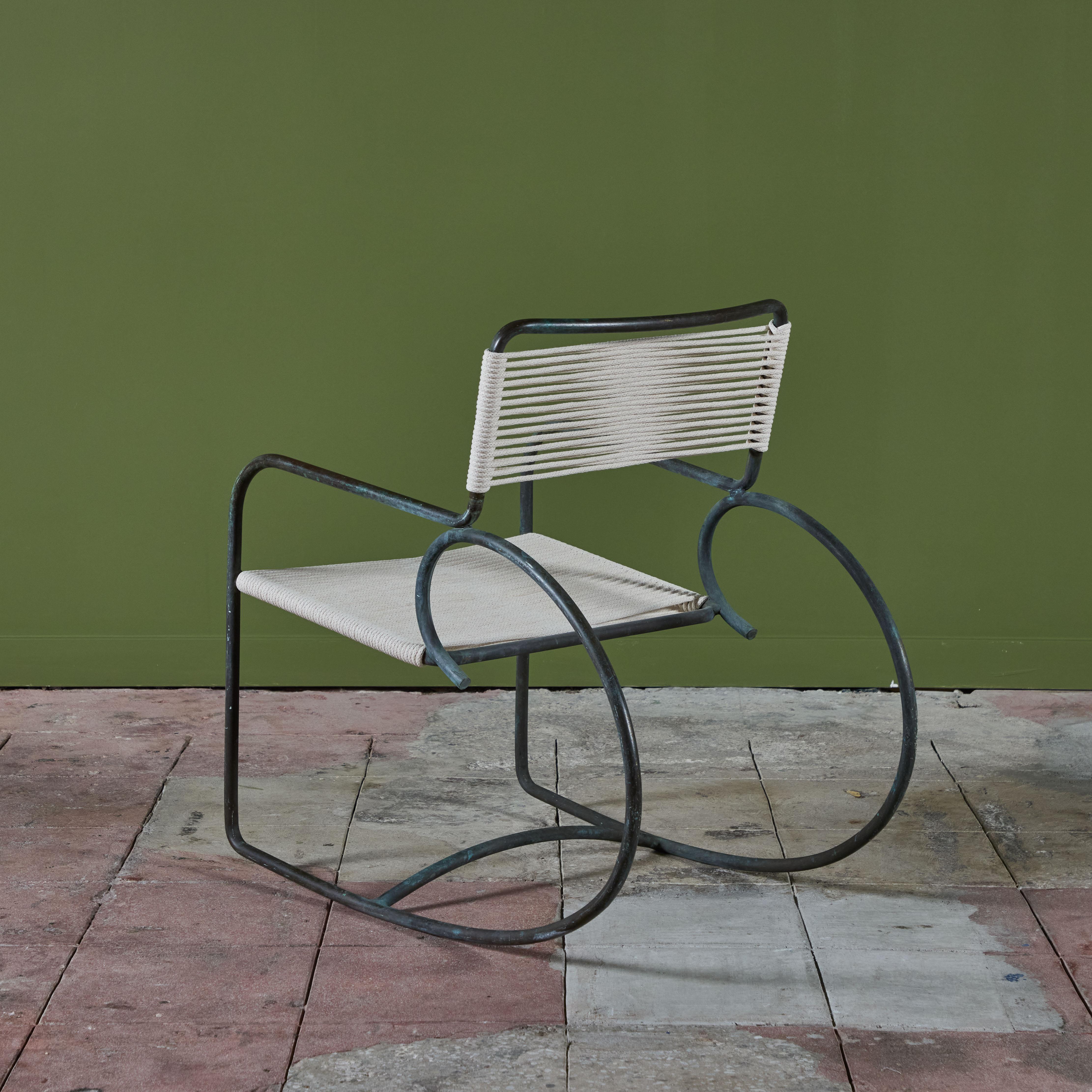Bronze Chaise à bascule de patio Jordan en bronze Walter Lamb pour Brown Jordan en vente