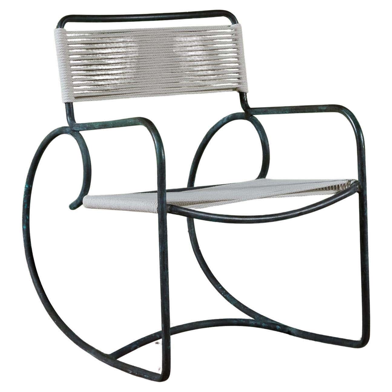 Walter Lamb for Brown Jordan Bronze Patio Rocking Chair For Sale at 1stDibs
