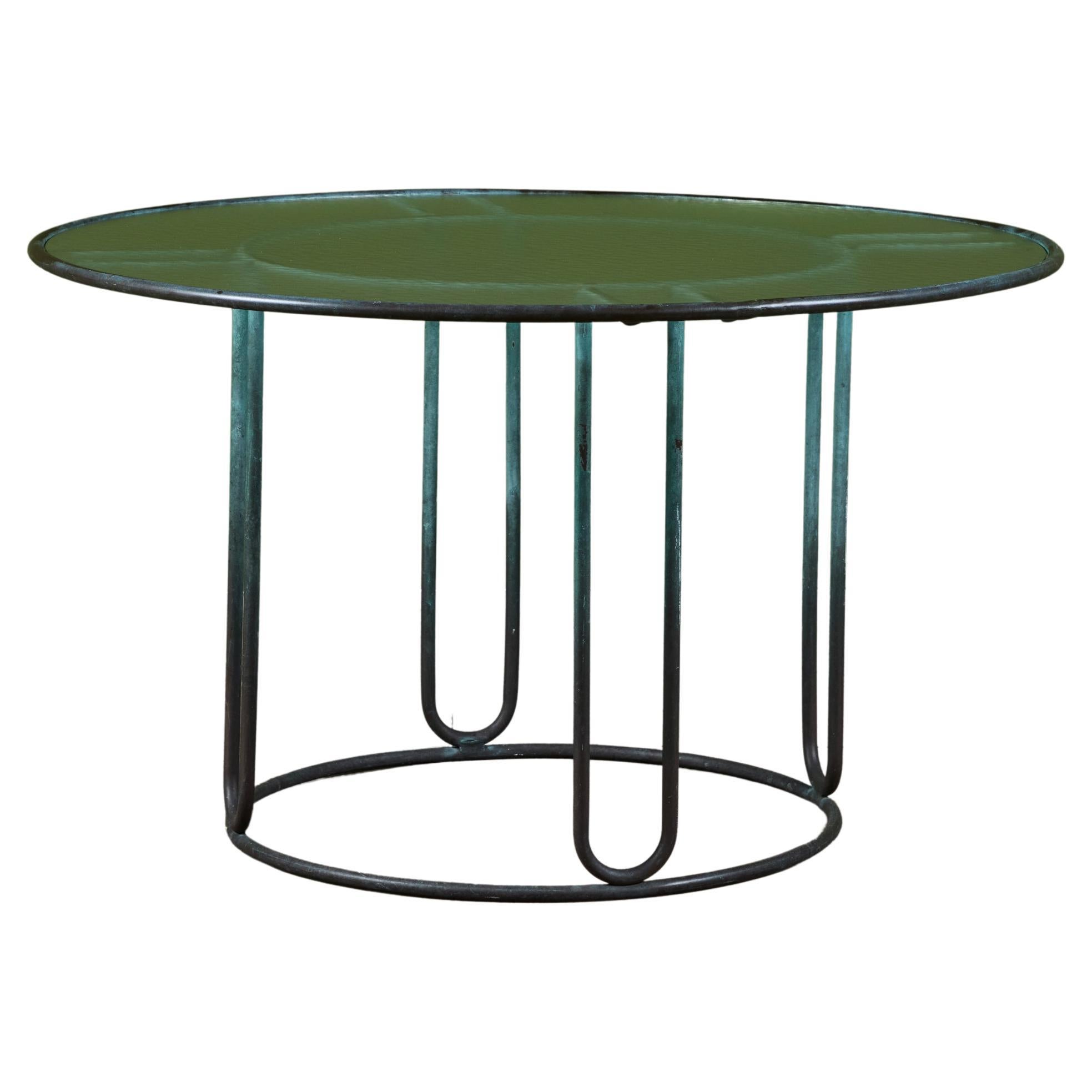 Walter Lamb for Brown Jordan Bronze Patio Round Dining Table