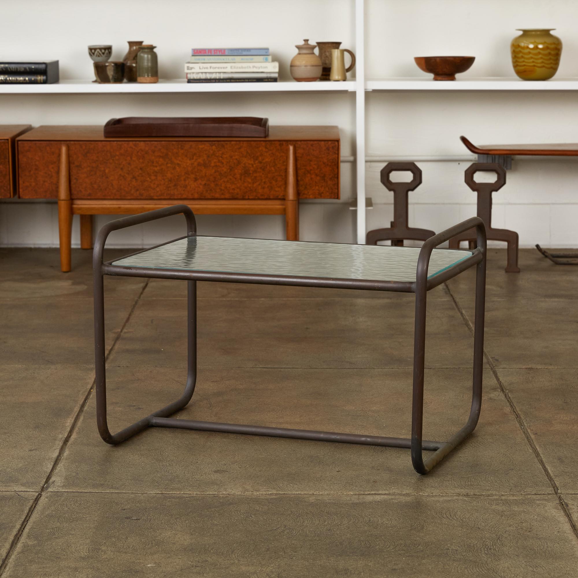 Mid-Century Modern Walter Lamb for Brown Jordan Bronze Patio Side Table
