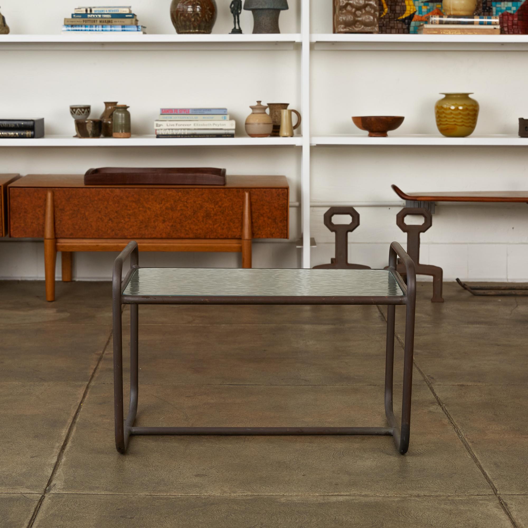 20th Century Walter Lamb for Brown Jordan Bronze Patio Side Table