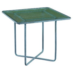 Walter Lamb pour Brown Jordan table d'appoint carrée pour patio en bronze