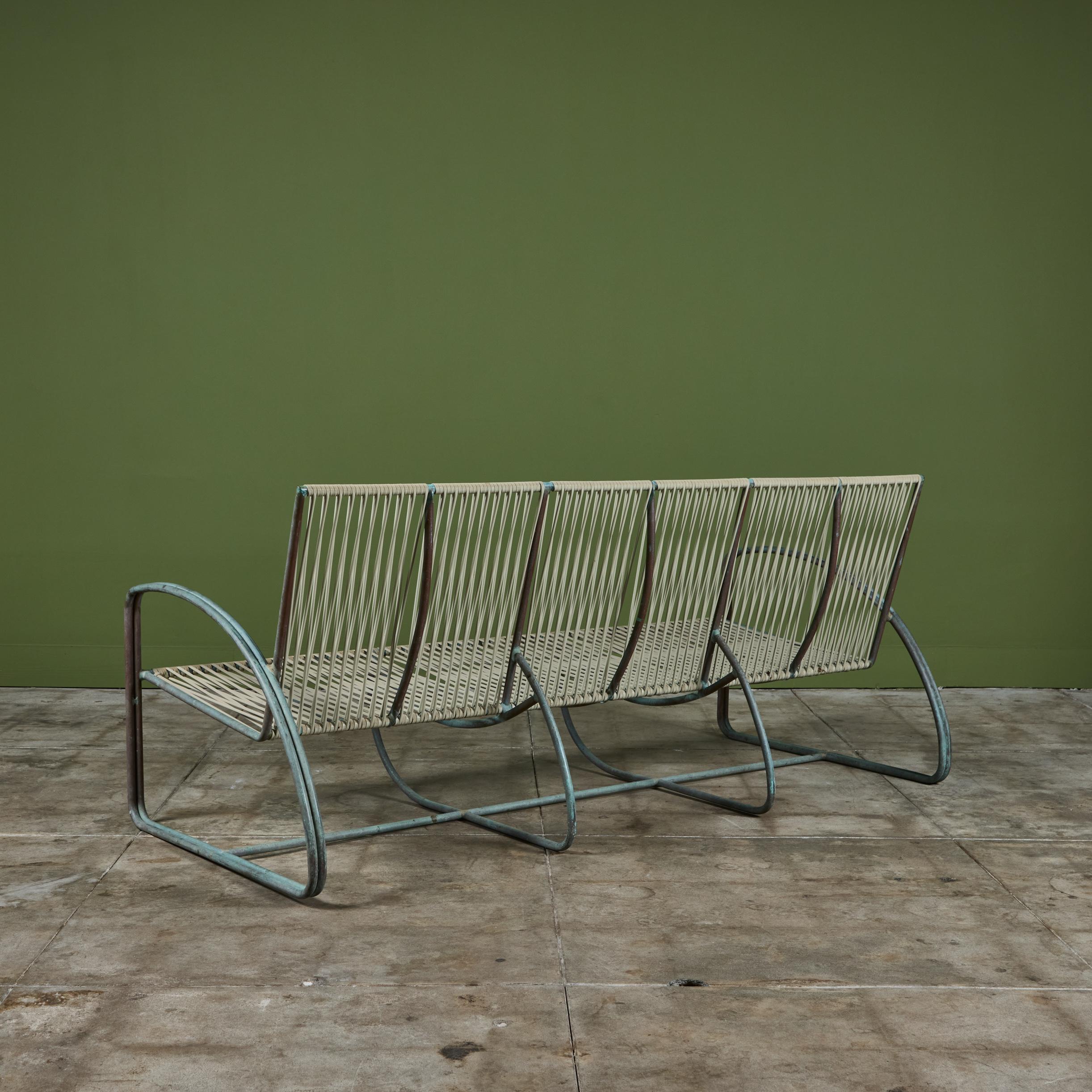 Walter Lamb für Brown Jordan Bronze-Terrassen-Sofa mit drei Etagen (Mitte des 20. Jahrhunderts) im Angebot