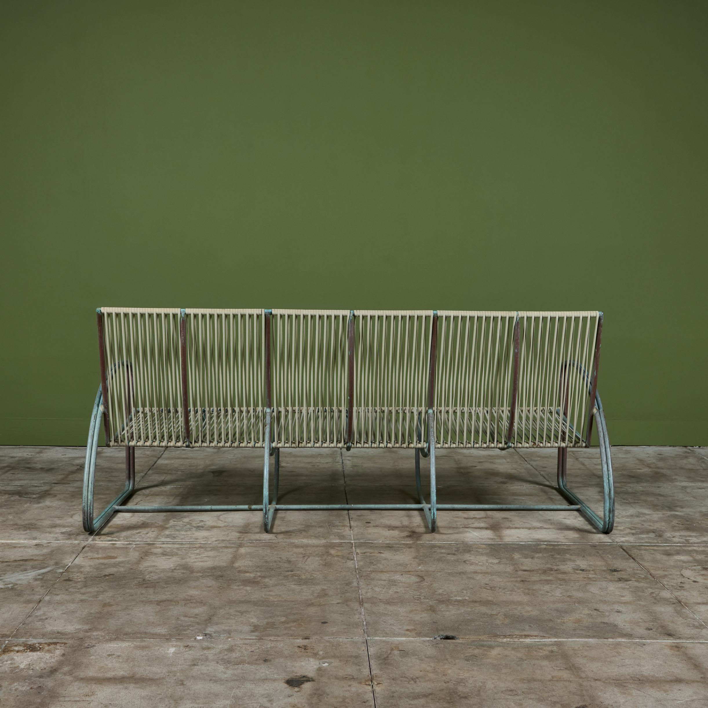 Walter Lamb für Brown Jordan Bronze-Terrassen-Sofa mit drei Etagen im Zustand „Gut“ im Angebot in Los Angeles, CA