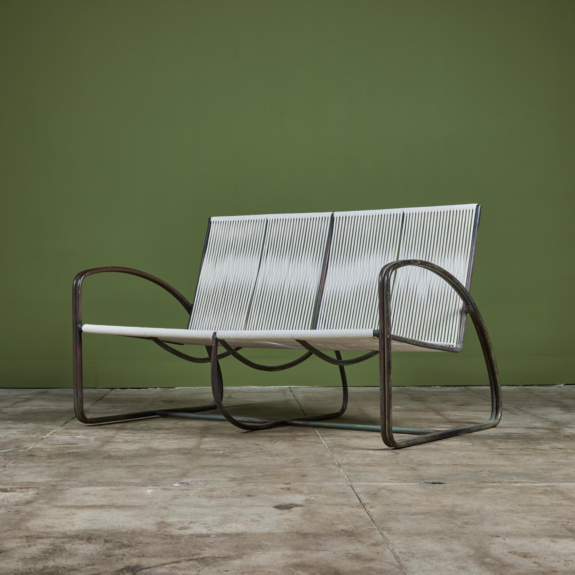 Walter Lamb für Brown Jordan Bronze-Terrassen-Sofa mit zwei Etagen (Moderne der Mitte des Jahrhunderts) im Angebot
