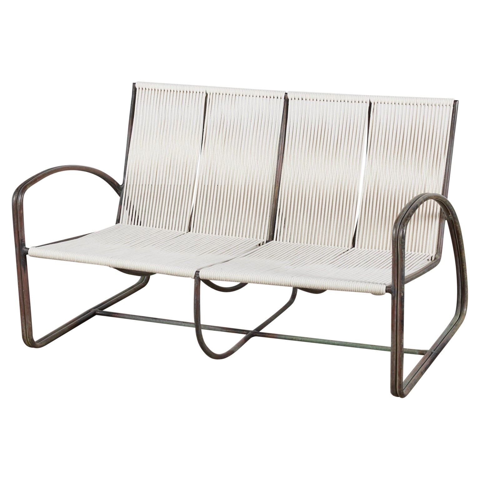 Walter Lamb for Brown Jordan Bronze Patio Two Seater Settee