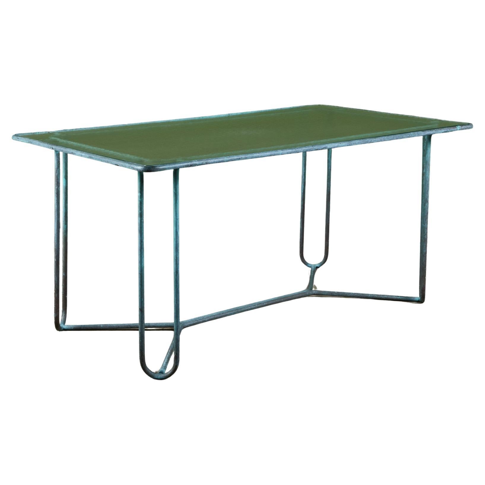 Walter Lamb para Brown Jordan Mesa de comedor rectangular de bronce para patio