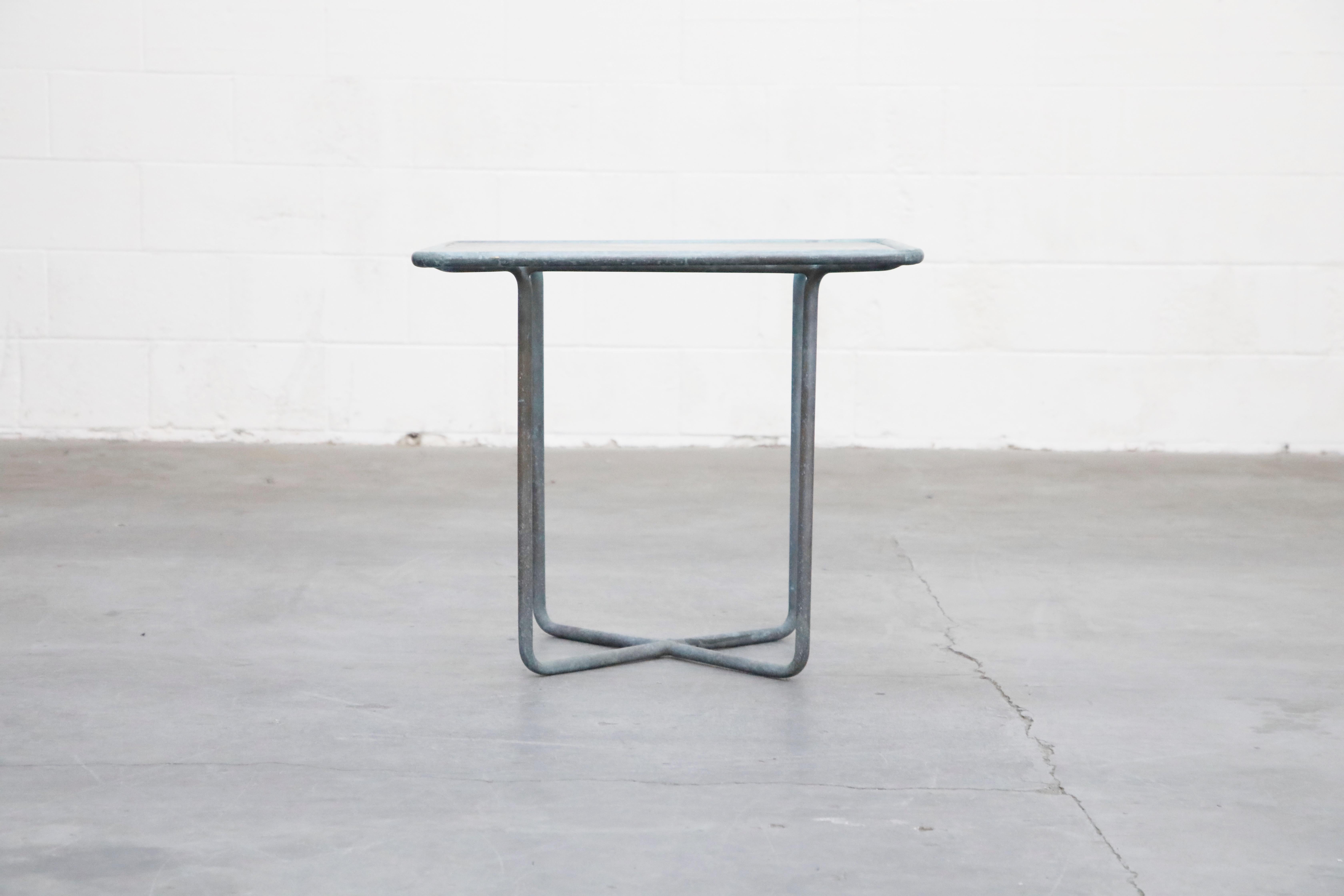 Mid-Century Modern Walter Lamb for Brown Jordan Bronze Square Side or Occasional Table, 1960s