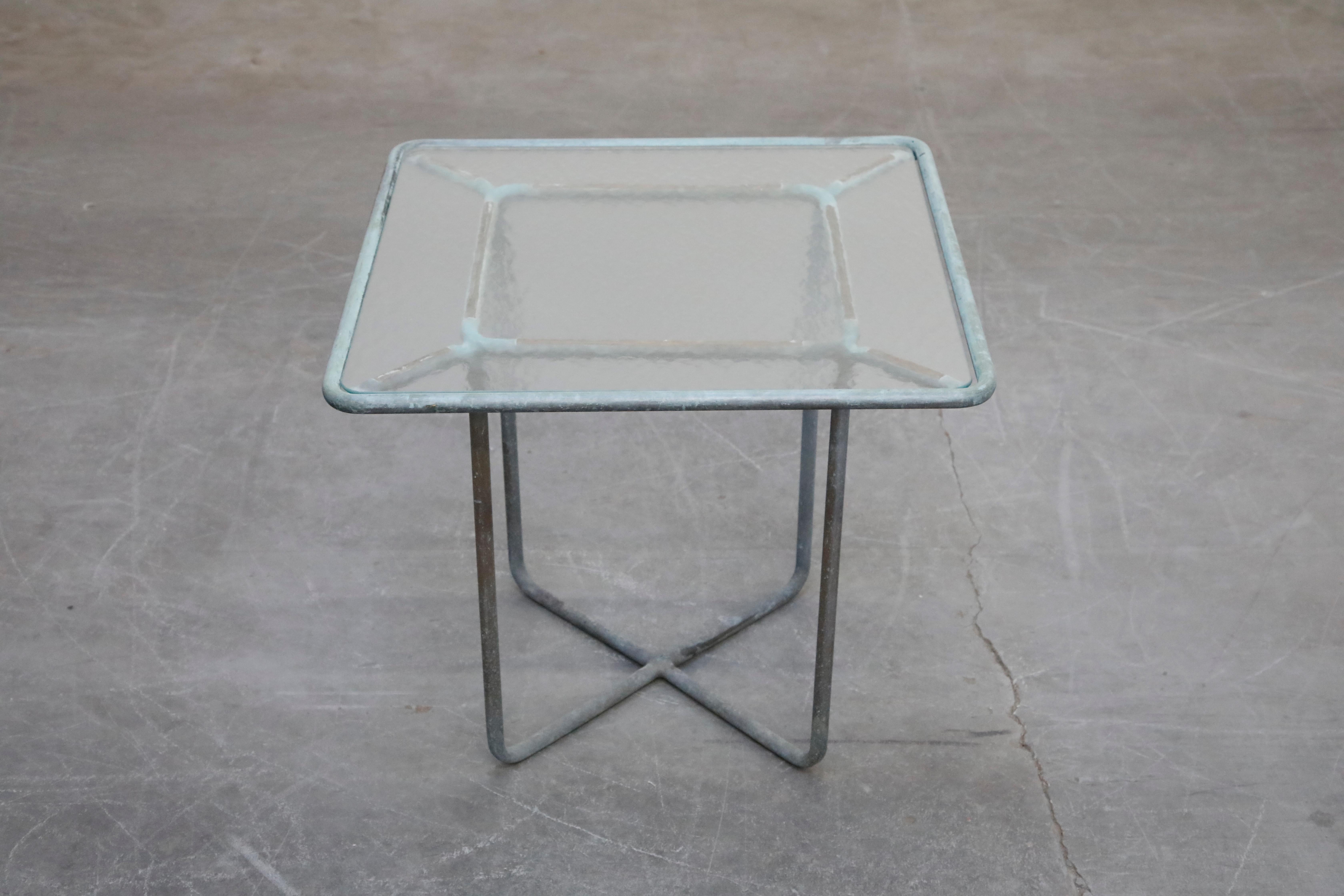 Walter Lamb for Brown Jordan Bronze Square Side or Occasional Table, 1960s In Good Condition In Los Angeles, CA