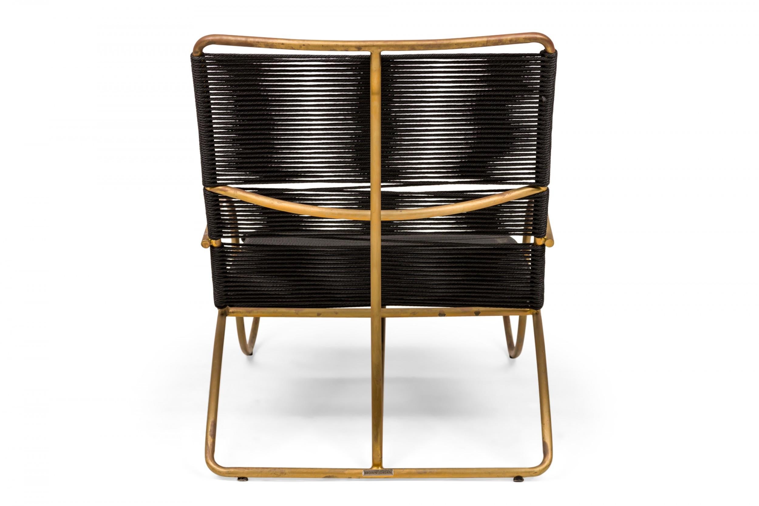 Hand-Crafted Walter Lamb for Brown Jordan Furniture Co. Brass & Rope 