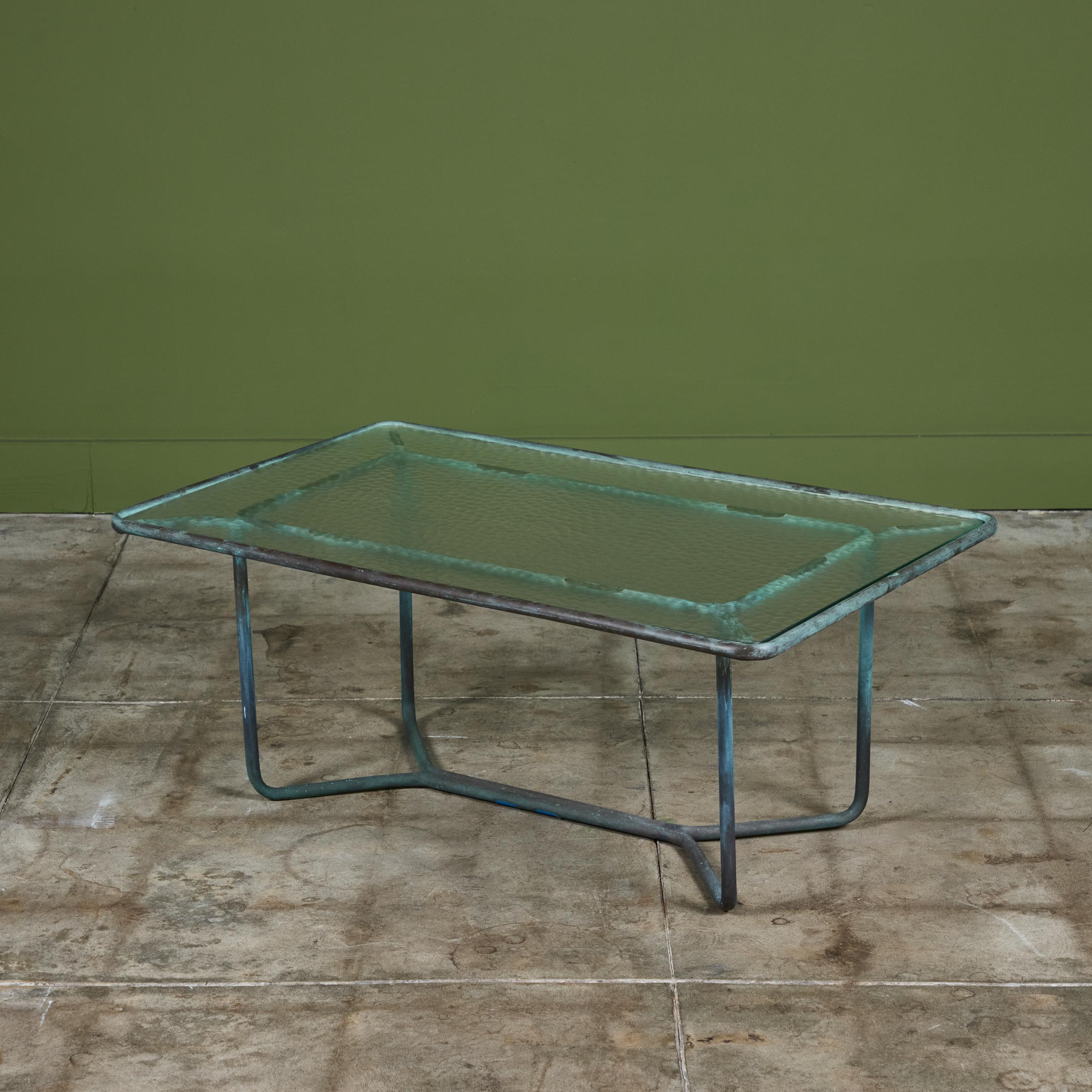 Walter Lamb for Brown Jordan Rectangular Bronze Patio Coffee Table 4