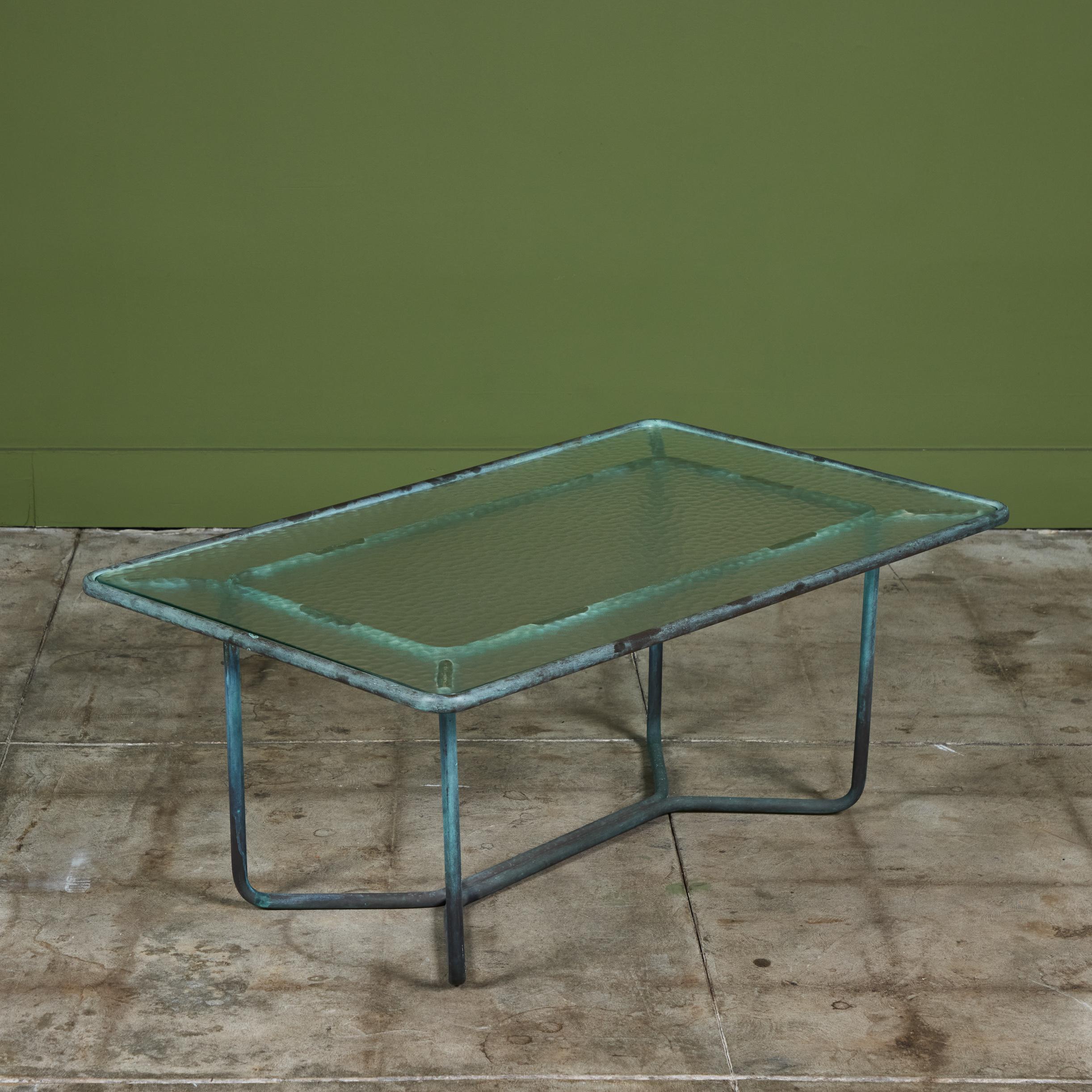 Walter Lamb for Brown Jordan Rectangular Bronze Patio Coffee Table 5