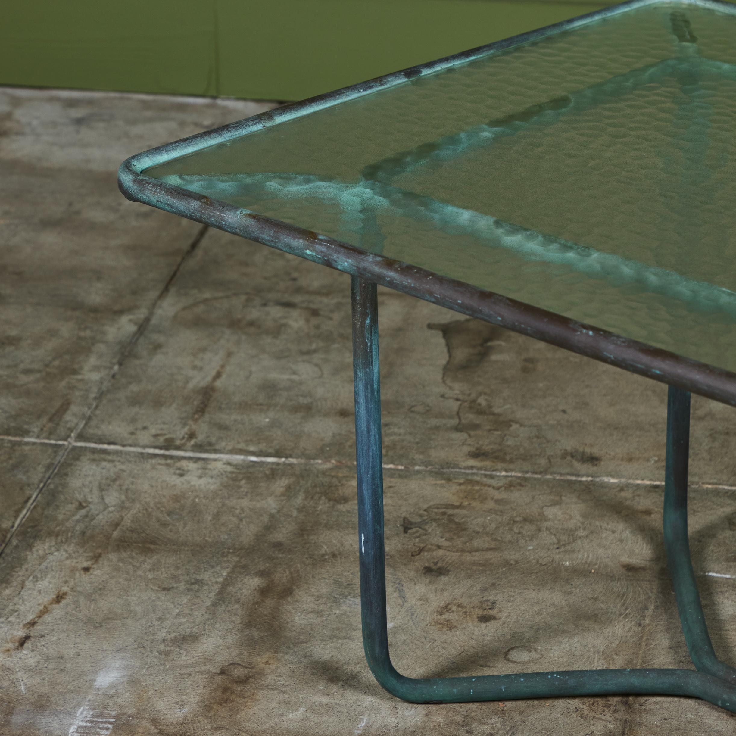 Walter Lamb for Brown Jordan Rectangular Bronze Patio Coffee Table 6