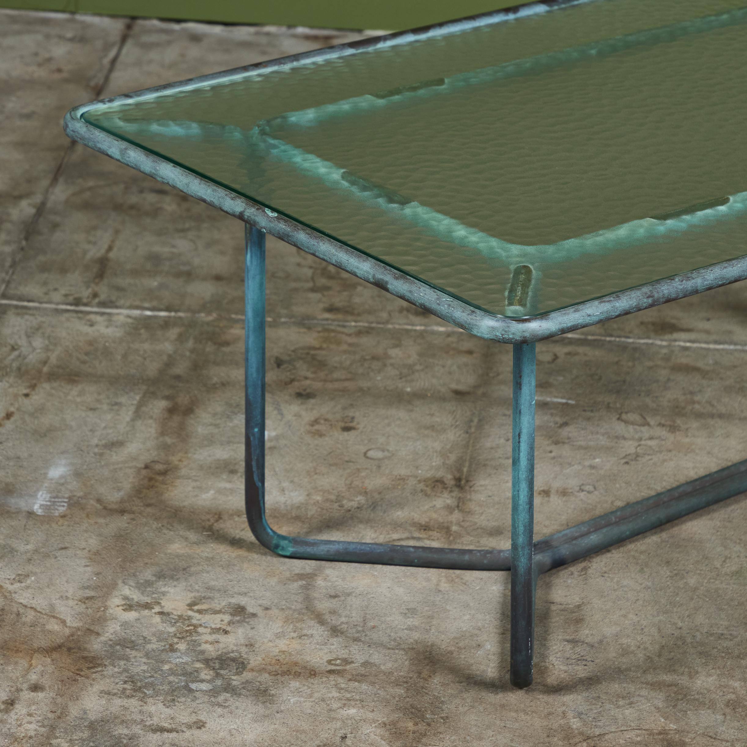 Walter Lamb for Brown Jordan Rectangular Bronze Patio Coffee Table 8