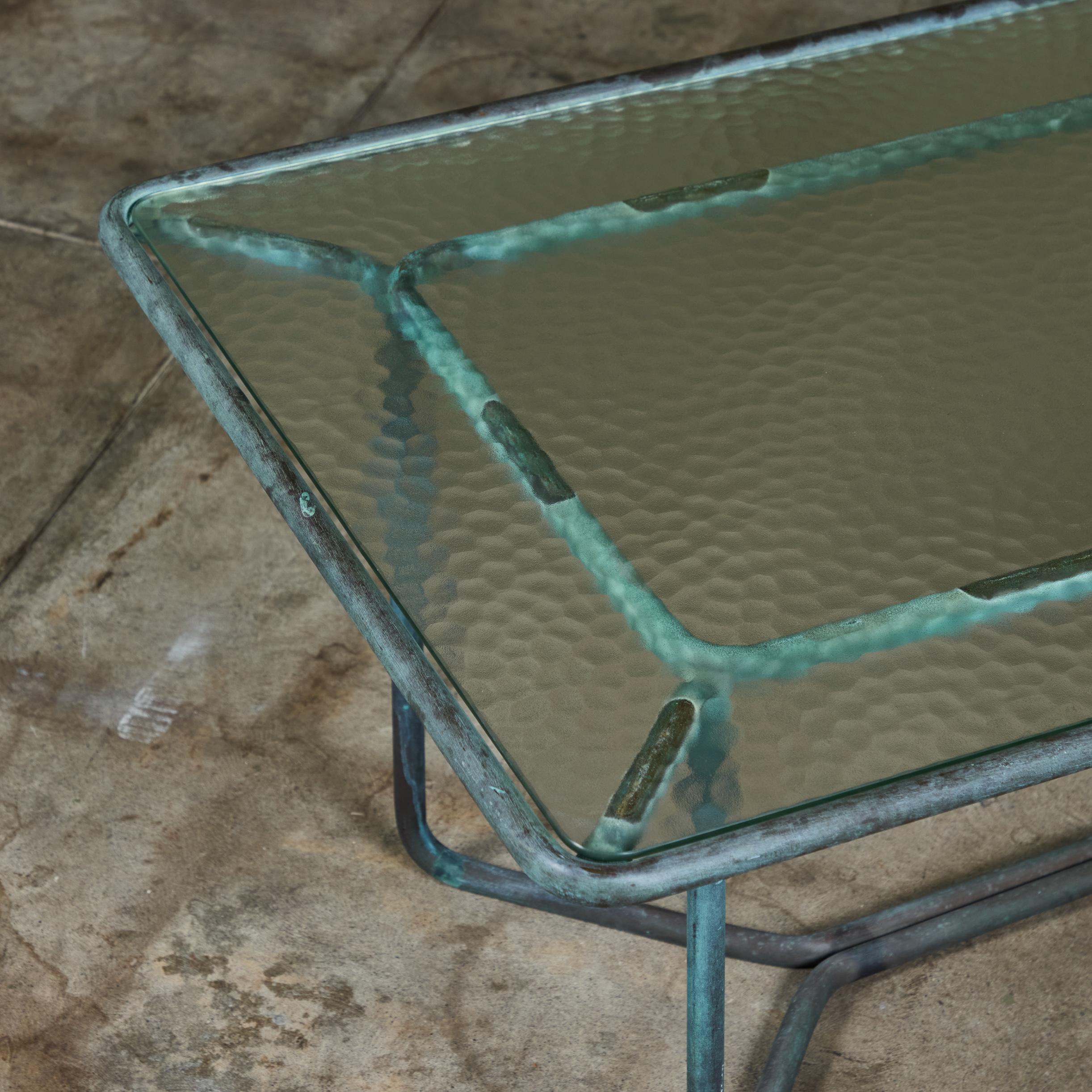 Walter Lamb for Brown Jordan Rectangular Bronze Patio Coffee Table 10