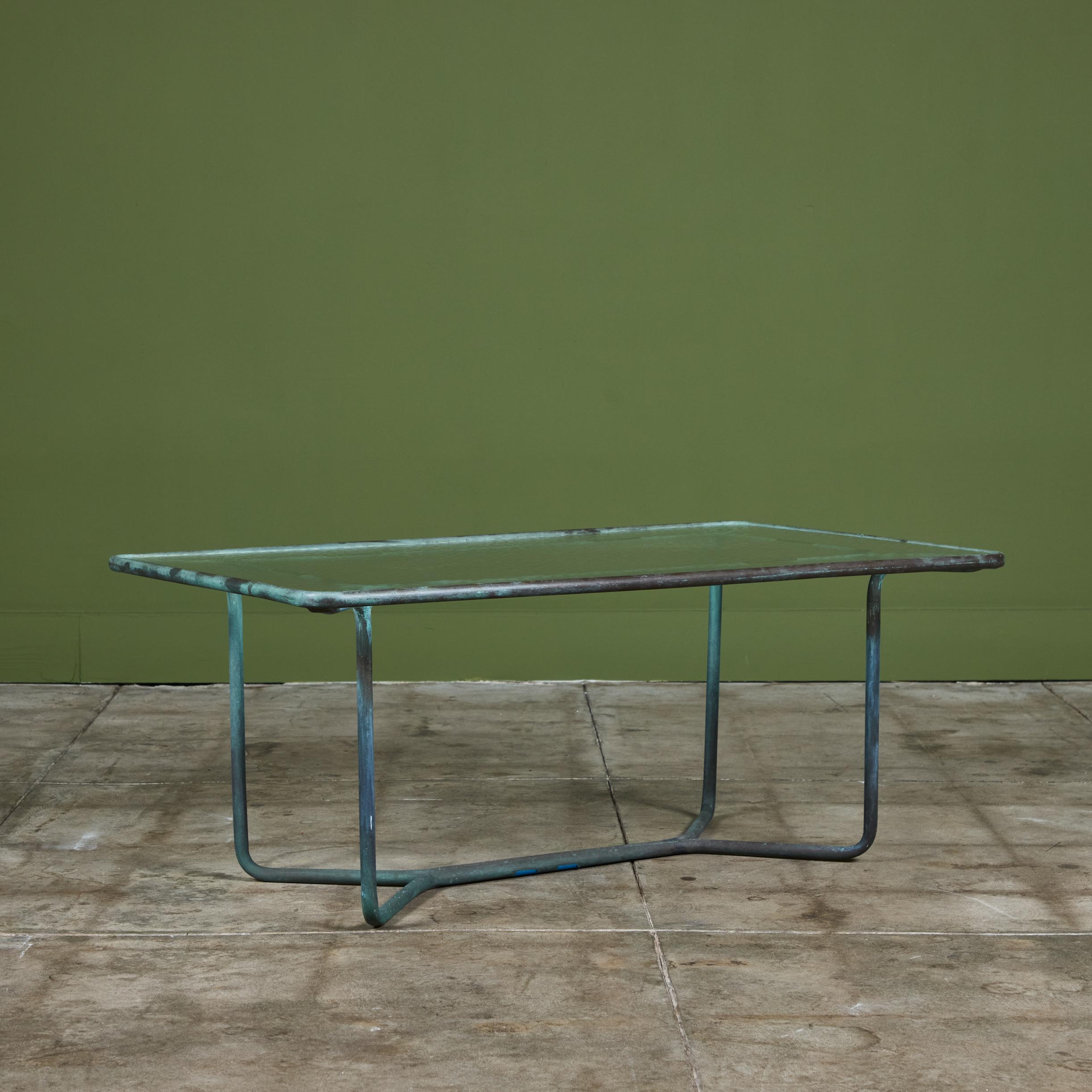 American Walter Lamb for Brown Jordan Rectangular Bronze Patio Coffee Table