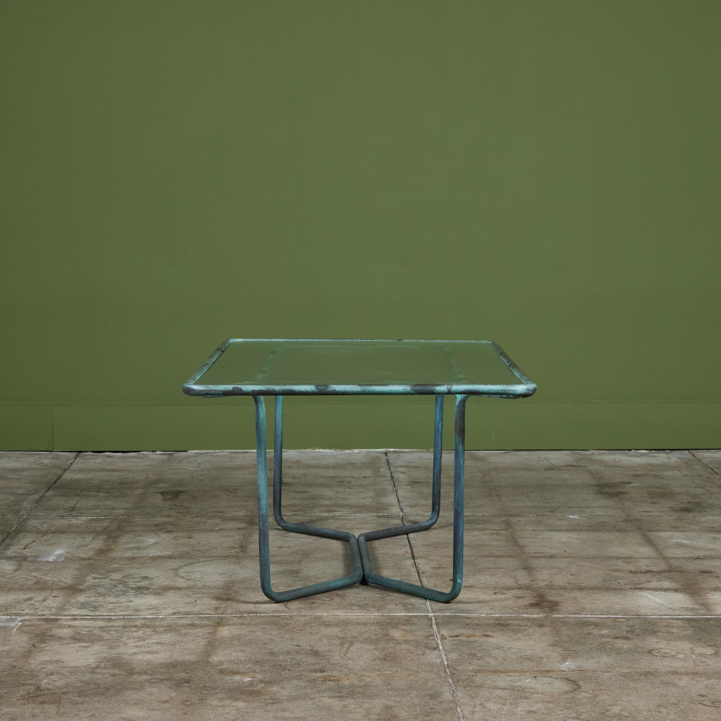 Walter Lamb for Brown Jordan Rectangular Bronze Patio Coffee Table In Excellent Condition In Los Angeles, CA