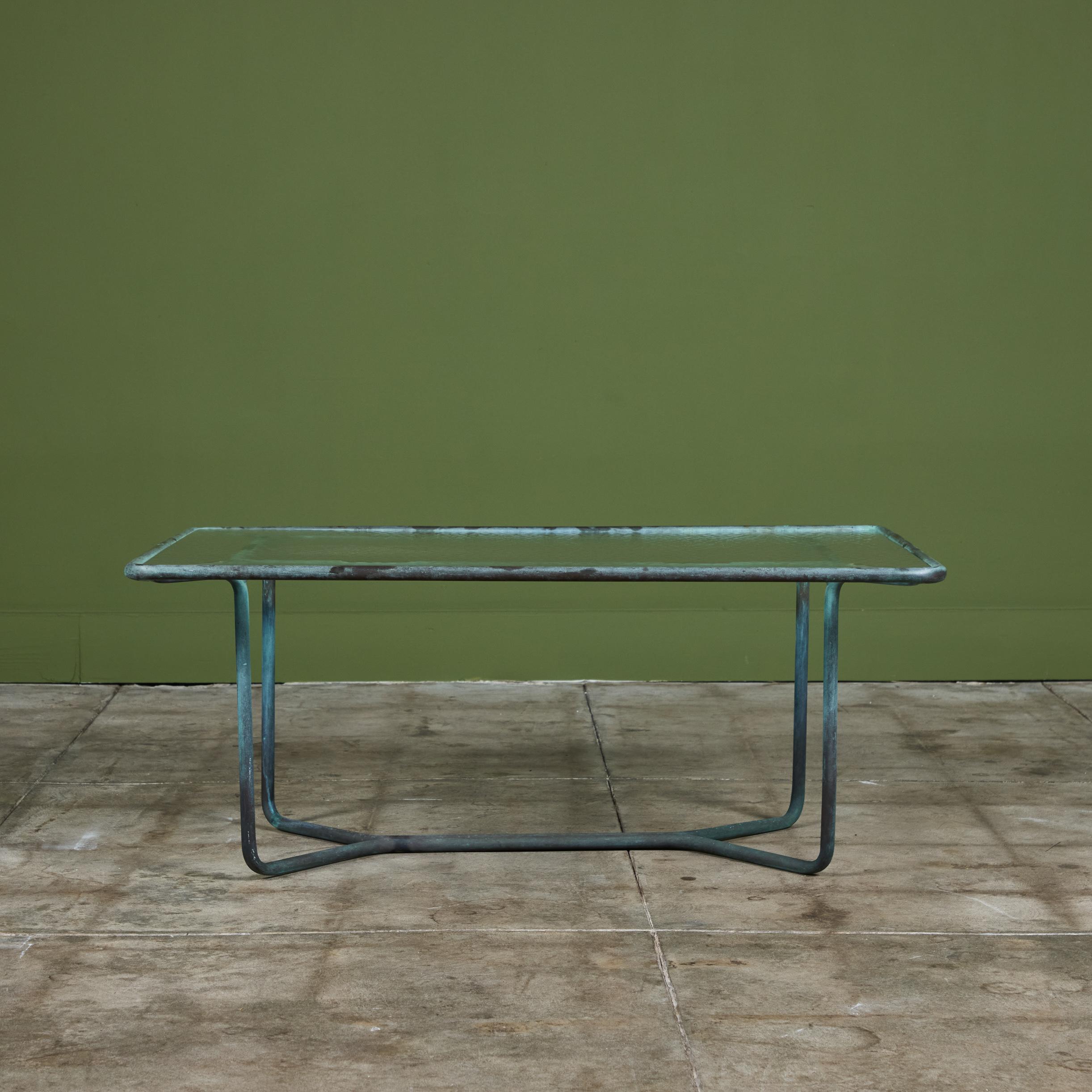 Walter Lamb for Brown Jordan Rectangular Bronze Patio Coffee Table 1