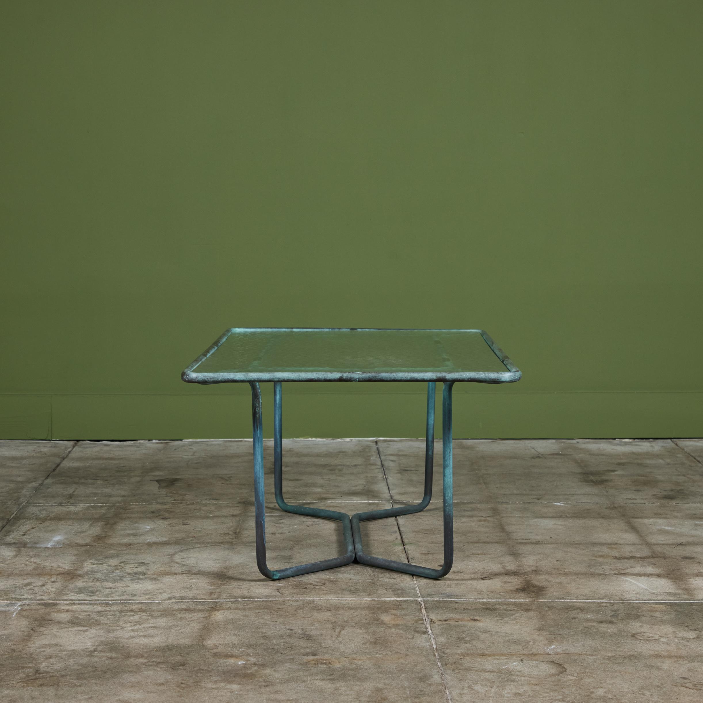Walter Lamb for Brown Jordan Rectangular Bronze Patio Coffee Table 2