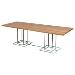 Walter Lamb for Brown Jordan Tavolo da pranzo rettangolare da patio in bronzo con piano in Wood