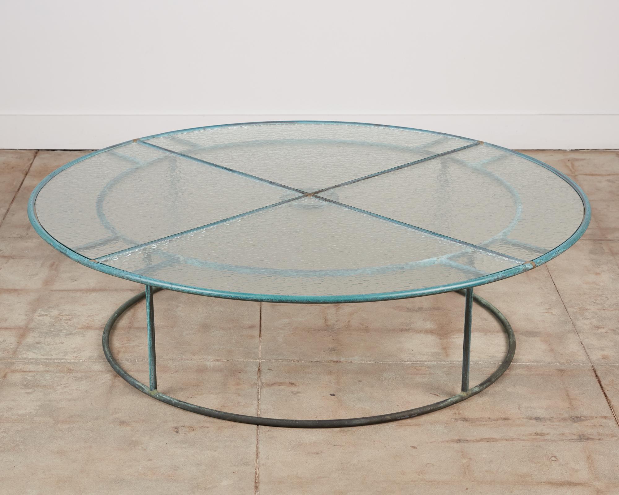 Walter Lamb Large Round Coffee Table for Brown Jordan In Excellent Condition In Los Angeles, CA