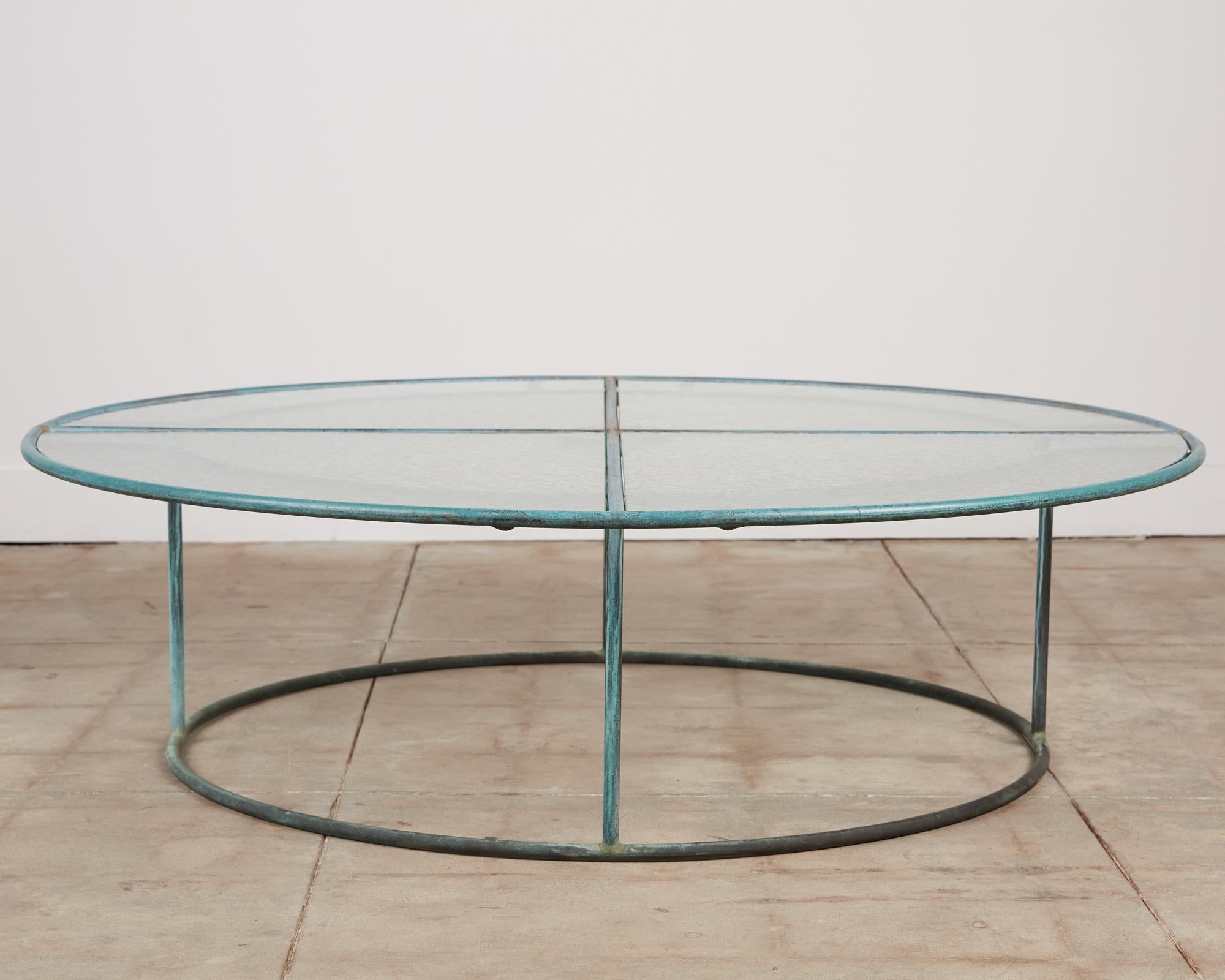 Bronze Walter Lamb Large Round Coffee Table for Brown Jordan