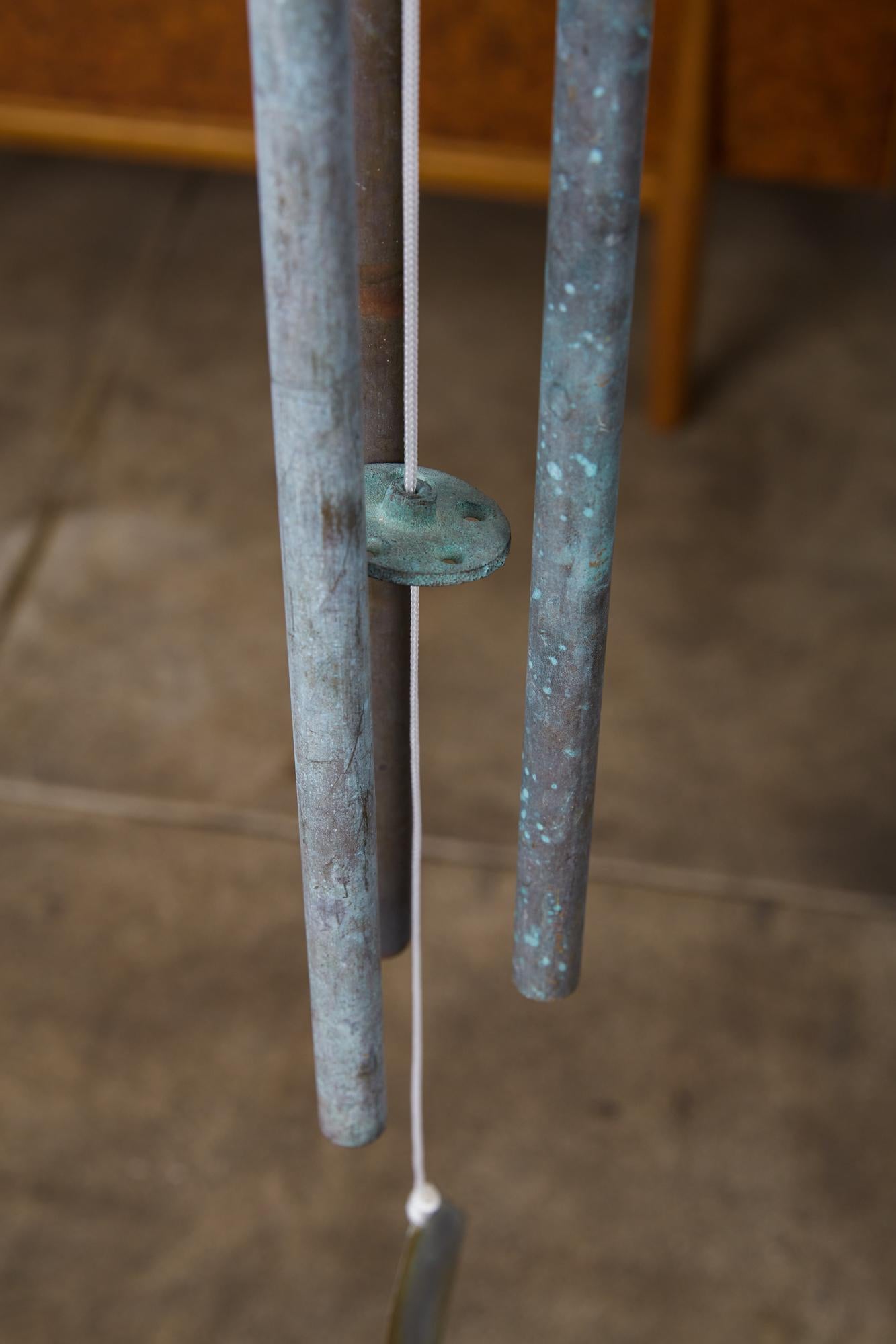 Modern Walter Lamb Style Patinated Bronze Wind Chimes