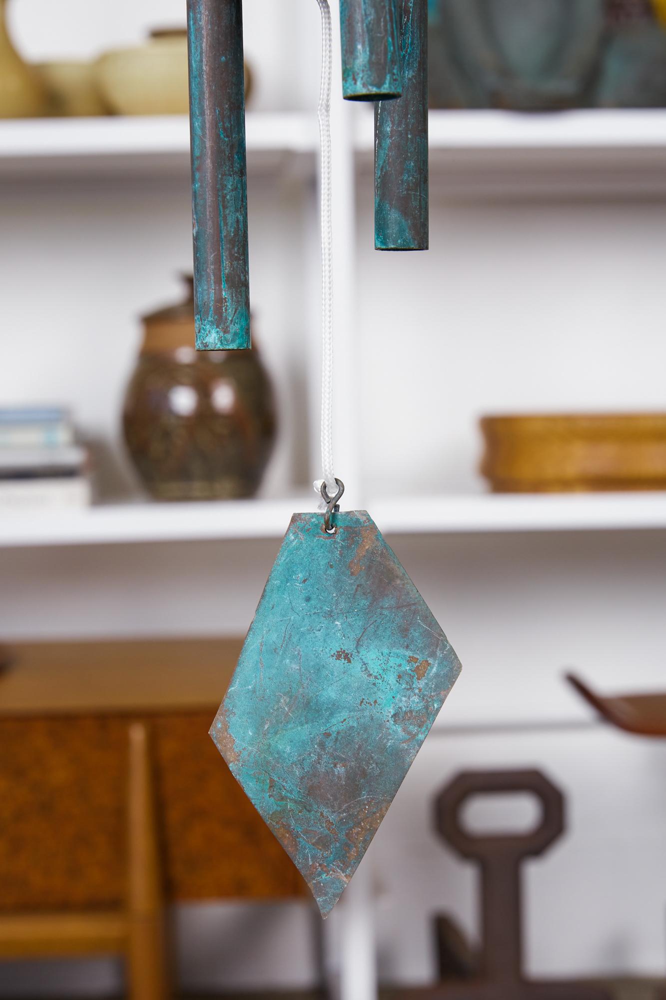 American Walter Lamb Style Patinated Bronze Wind Chimes