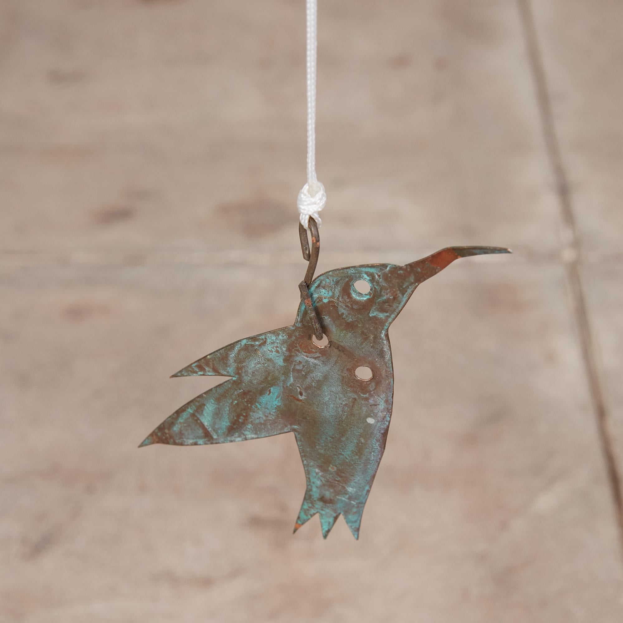 20th Century Walter Lamb Style Patinated Bronze Wind Chimes