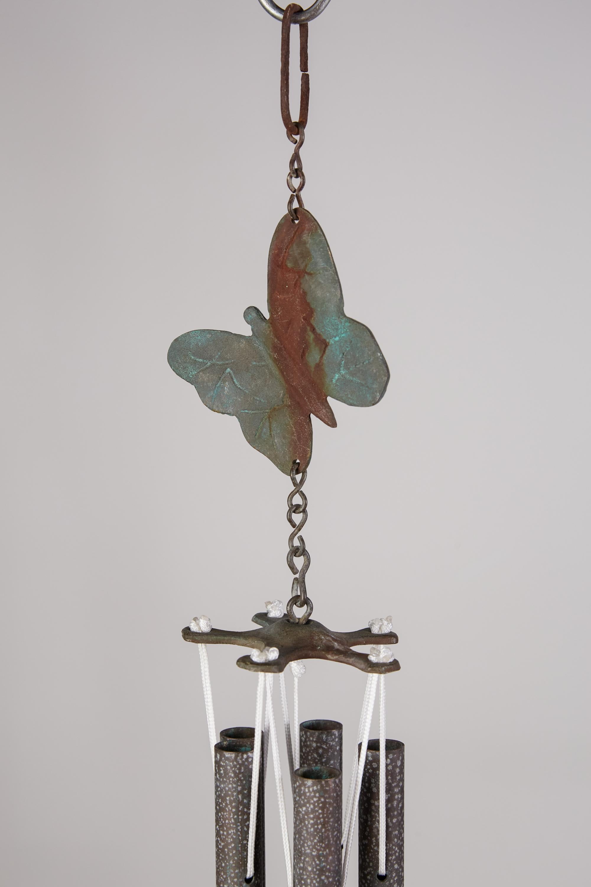 Walter Lamb Style Patinated Bronze Wind Chimes 2