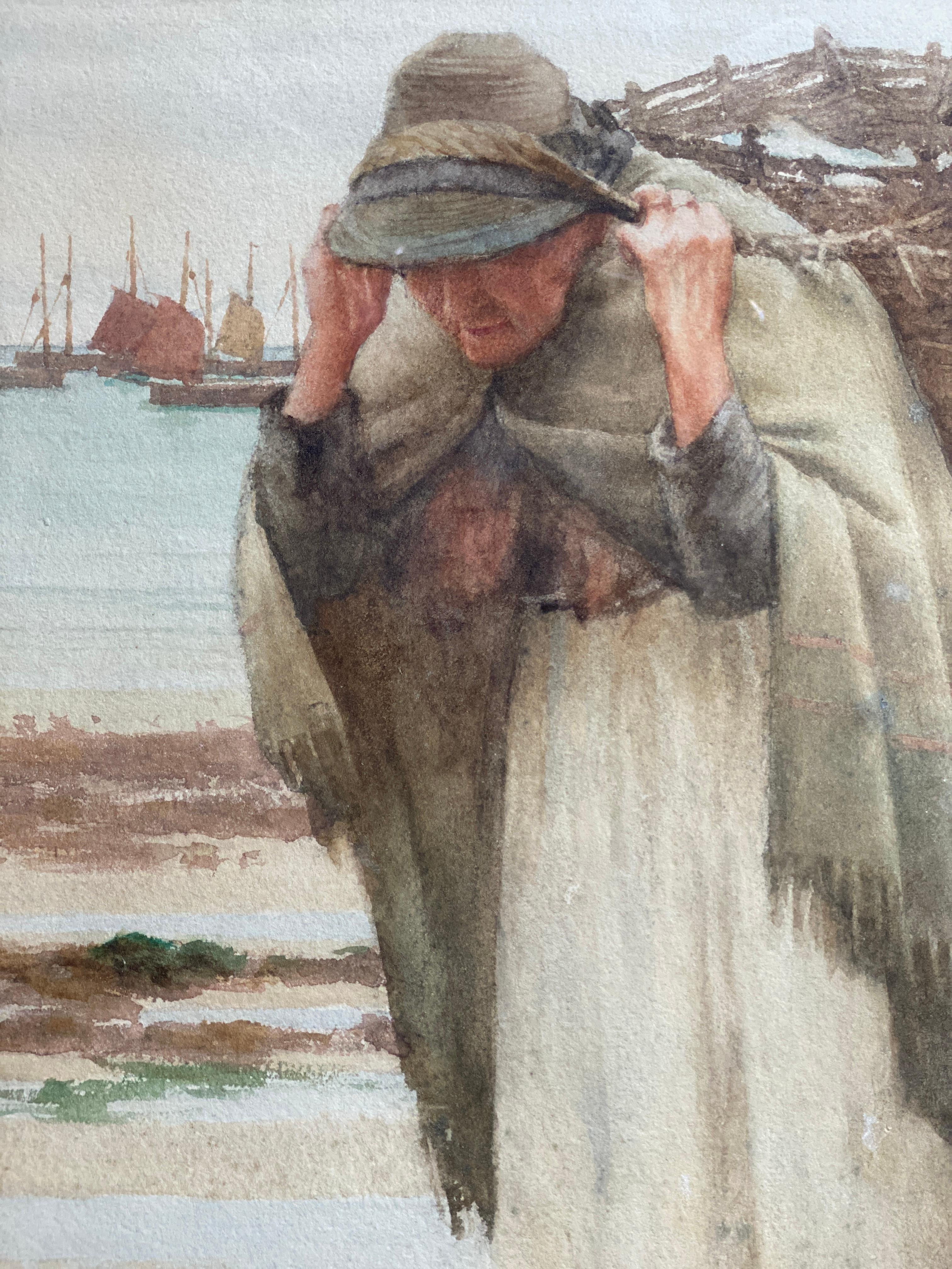 Two Fisherwoman Carrying a Basket, Walter Langley, 1852 – 1922, English Painter 1