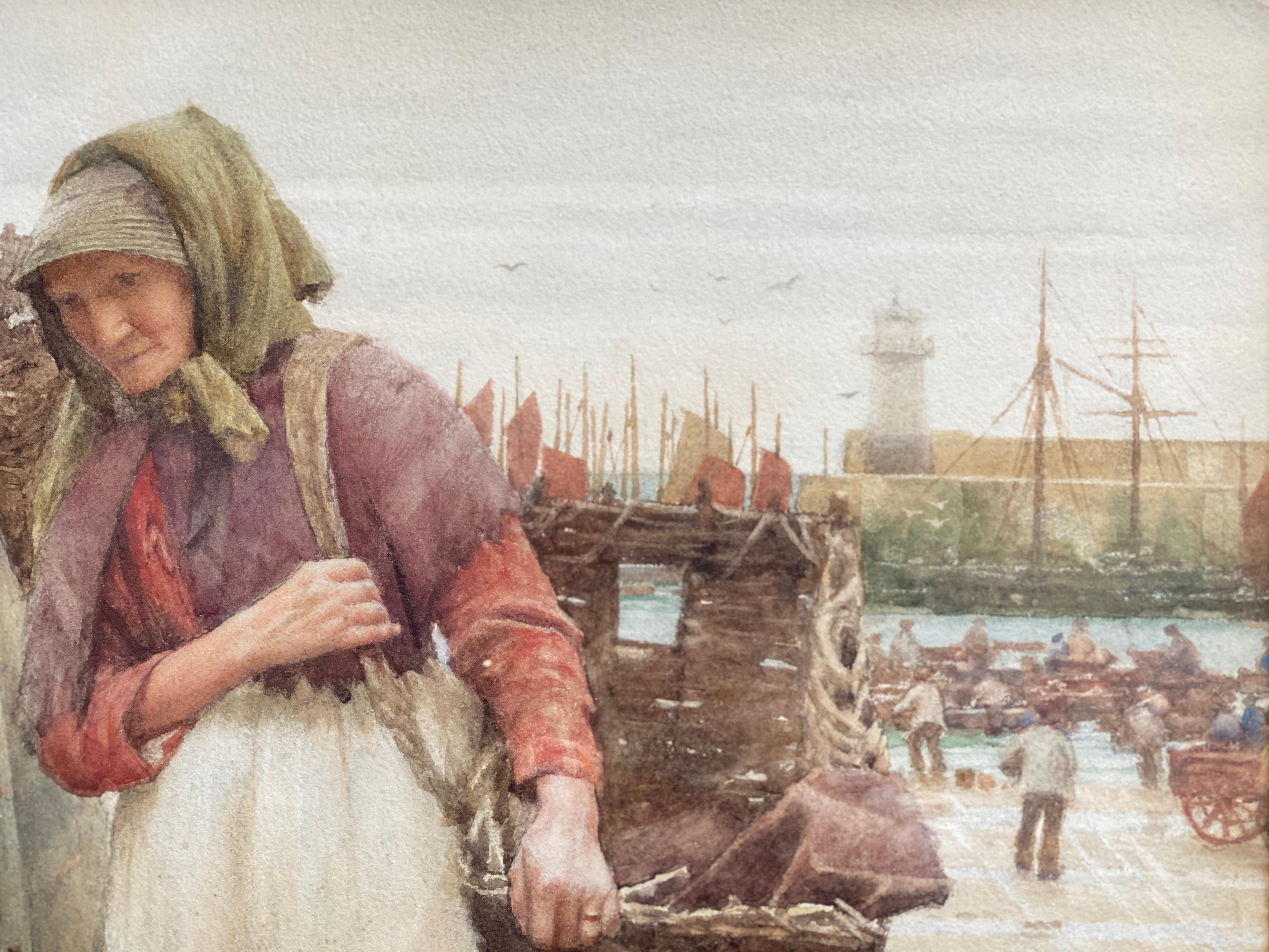 Two Fisherwoman Carrying a Basket, Walter Langley, 1852 – 1922, English Painter 4