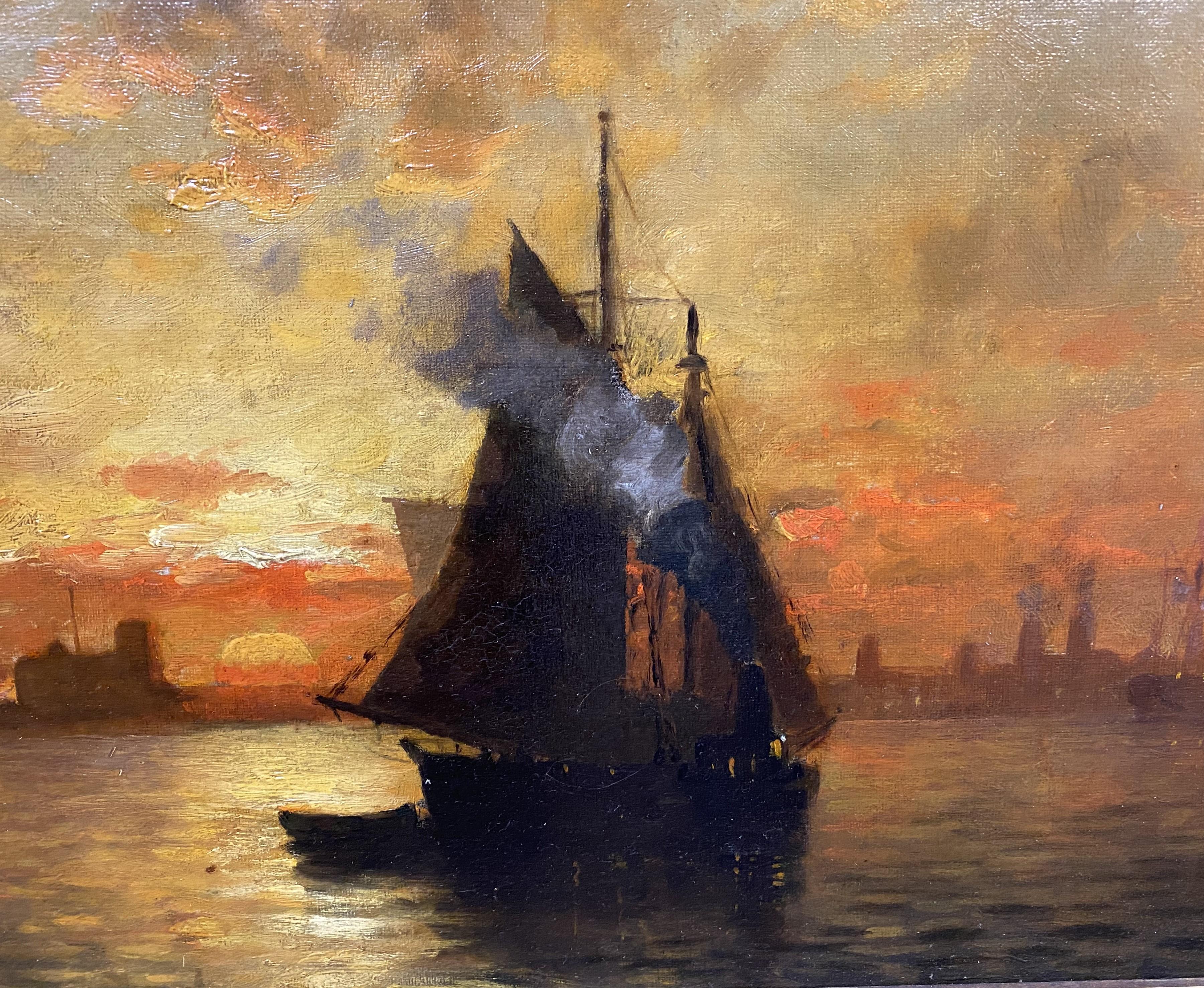 Fine della giornata - Landscape Painting Marrone di Walter Lansil