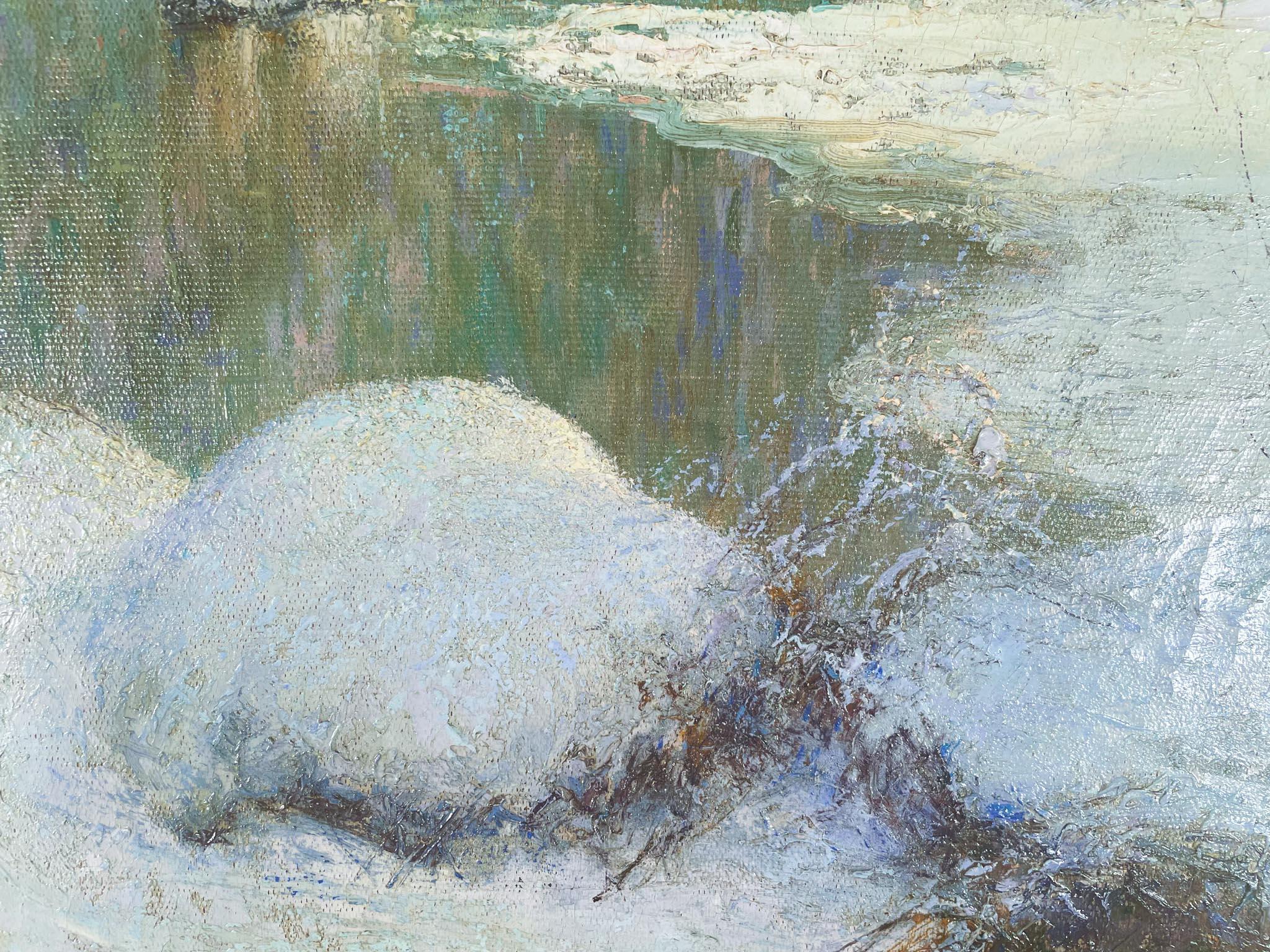 Winter Scene - Gray Landscape Painting by Walter Launt Palmer