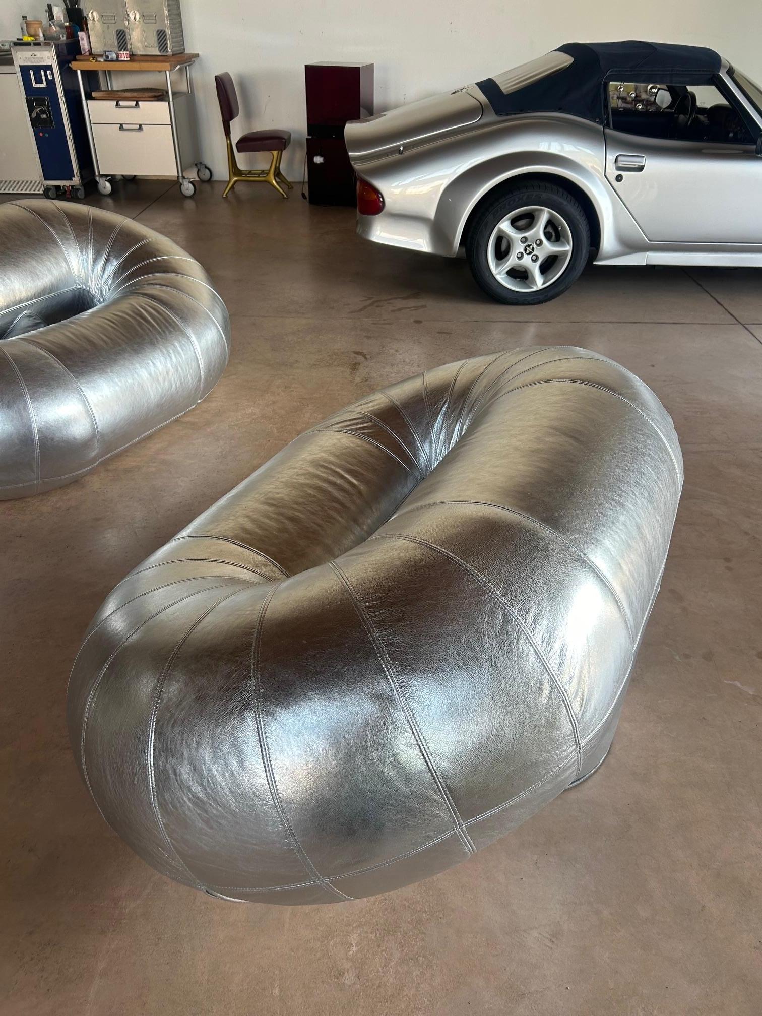 Fauteuils Zeppelin de Walter Leeman pour Velda 1970 Bon état - En vente à Padova, IT