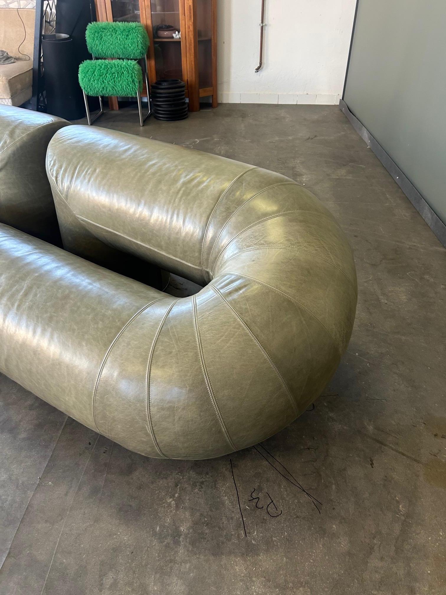 Acciaio Walter Leeman Zeppelin Sofa for Velda 1970s in vendita