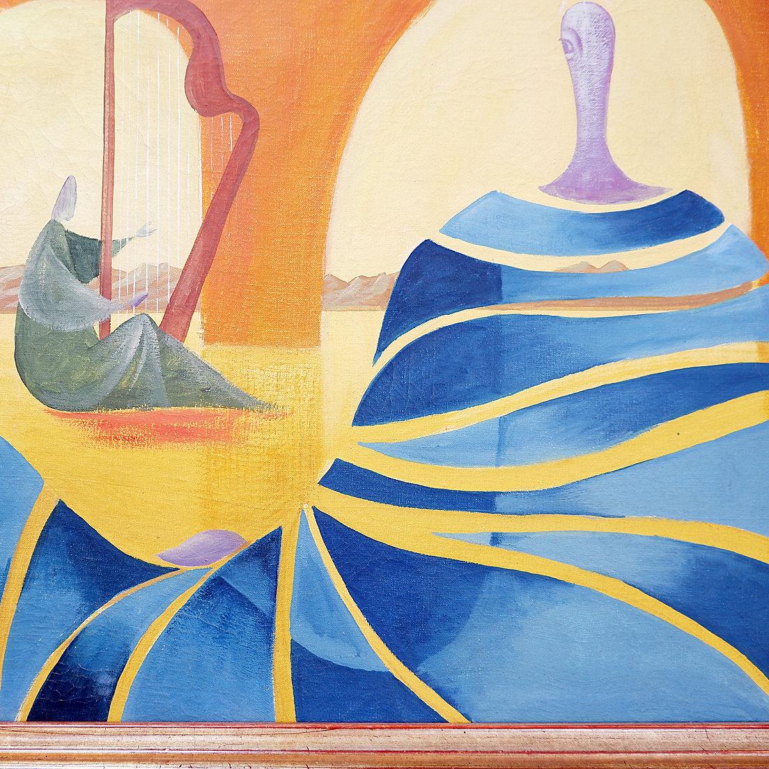 Walter Lewy 1905-1995 Surrealist scene - signed and dated 1974. im Zustand „Gut“ im Angebot in Linkebeek, BE