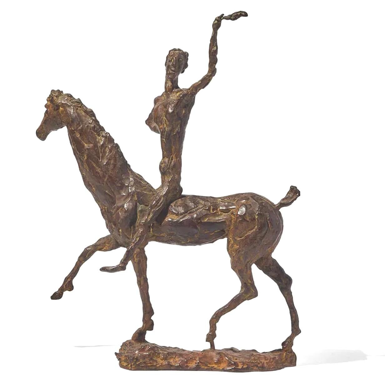 Walter Linck (Svizzera, 1903-1975)
Don Chisciotte, 1944
Bronzo con patina marrone
Firmato W. Linck, datato e numerato I (sulla base)
Altezza: 21 5 pollici (54,3 cm)
Venduto per ordine del Consiglio di Amministrazione del Philadelphia Museum of Art
