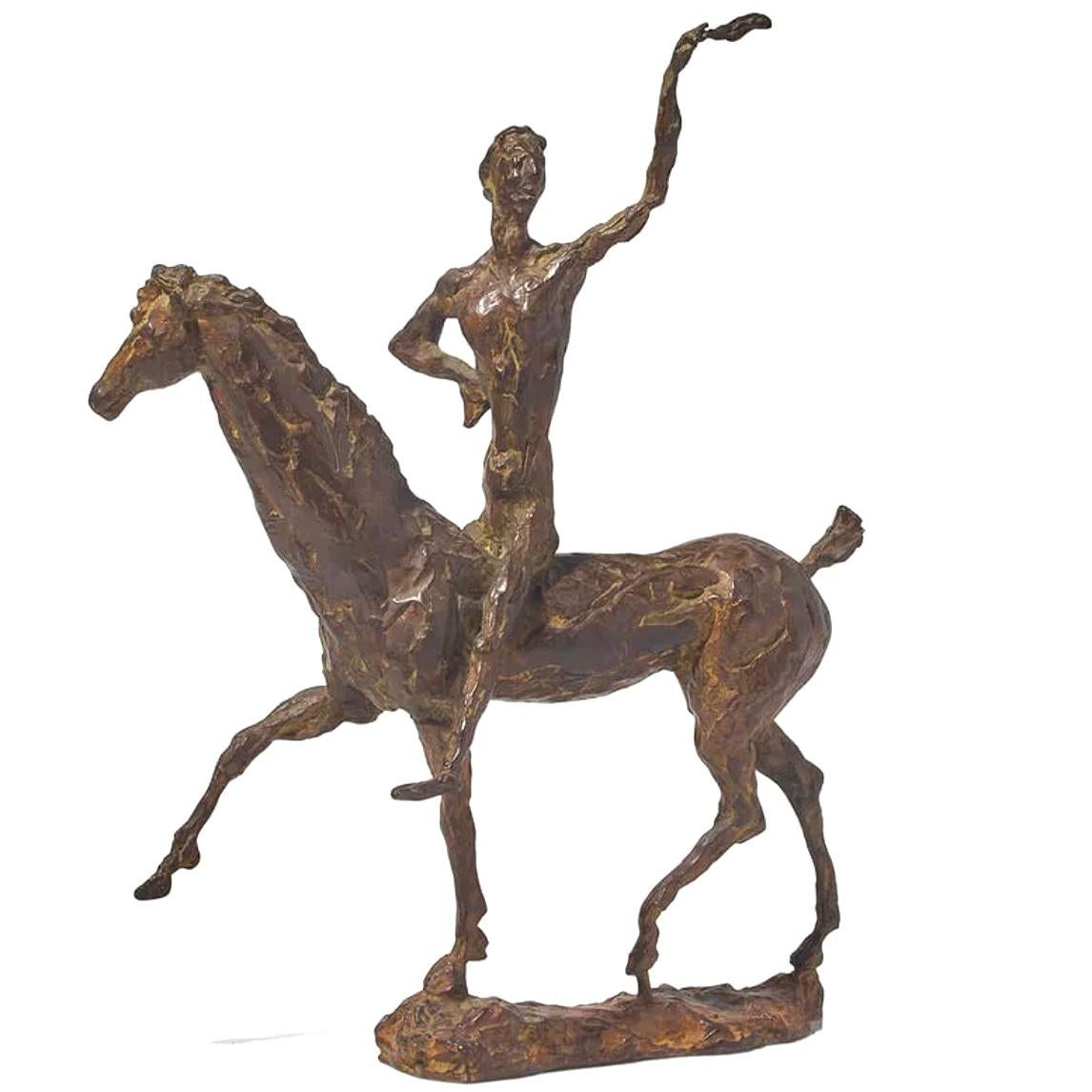 Svizzero Walter Linck (Svizzera, 1903-1975) Bronzo Don Chisciotte 1944 in vendita