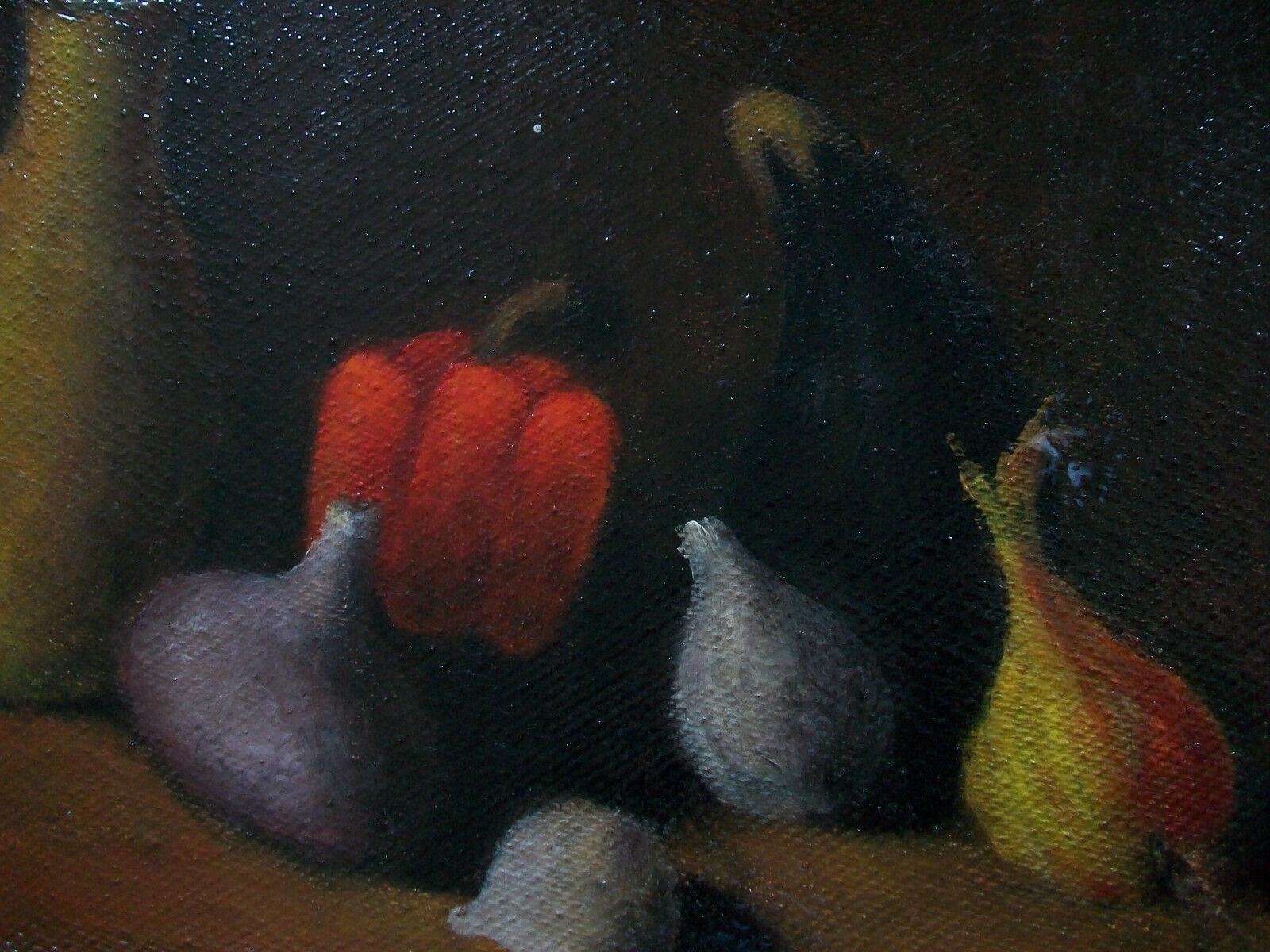 Hand-Painted WALTER LOOD - Still Life Oil Painting/Panel - Unframed - Signed - Circa 1970's For Sale