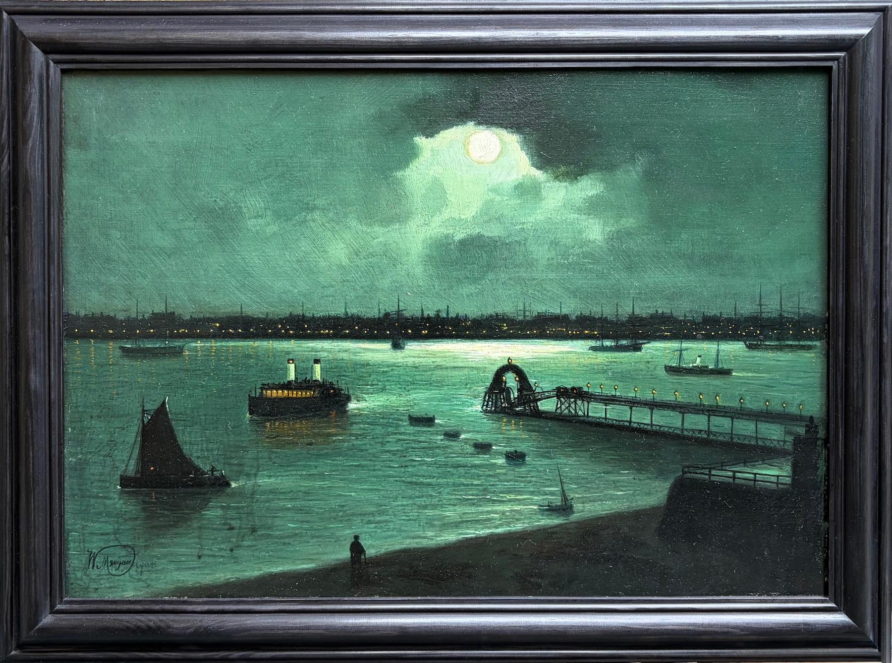 Walter Meegan Landscape Painting - Thames Antique Oil Painting, Landscape Scene, Signed, 19th Century